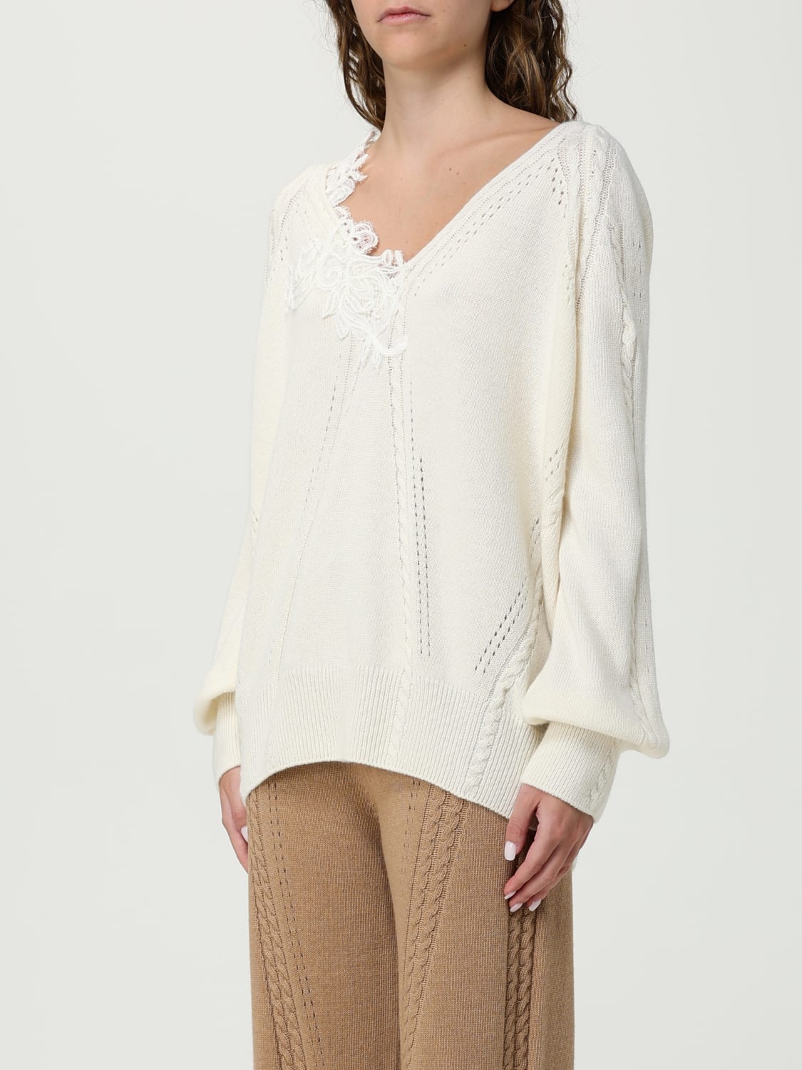 ERMANNO SCERVINO LIFE PULLOVER: Pullover damen Ermanno Scervino Life, Yellow Cream - Img 4