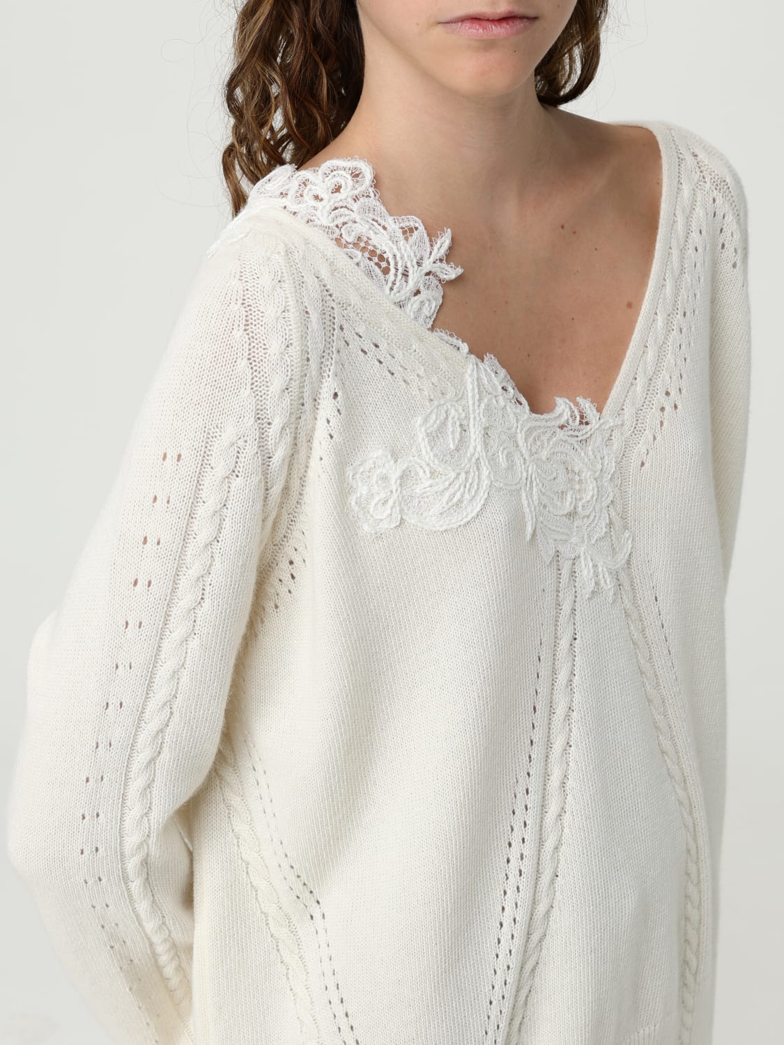 ERMANNO SCERVINO LIFE PULLOVER: Pullover damen Ermanno Scervino Life, Yellow Cream - Img 5