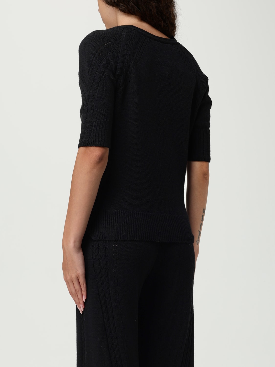 ERMANNO SCERVINO LIFE 毛衣: 毛衣 女士 Ermanno Scervino Life, 黑色 - Img 3