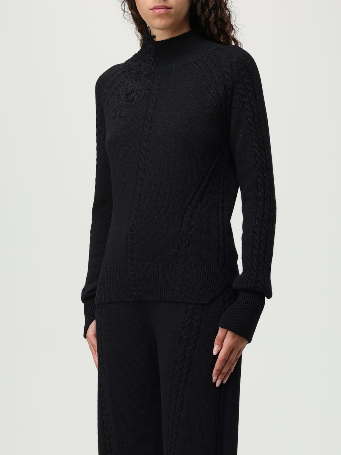 ERMANNO SCERVINO LIFE PULLOVER: Pullover damen Ermanno Scervino Life, Schwarz - Img 4