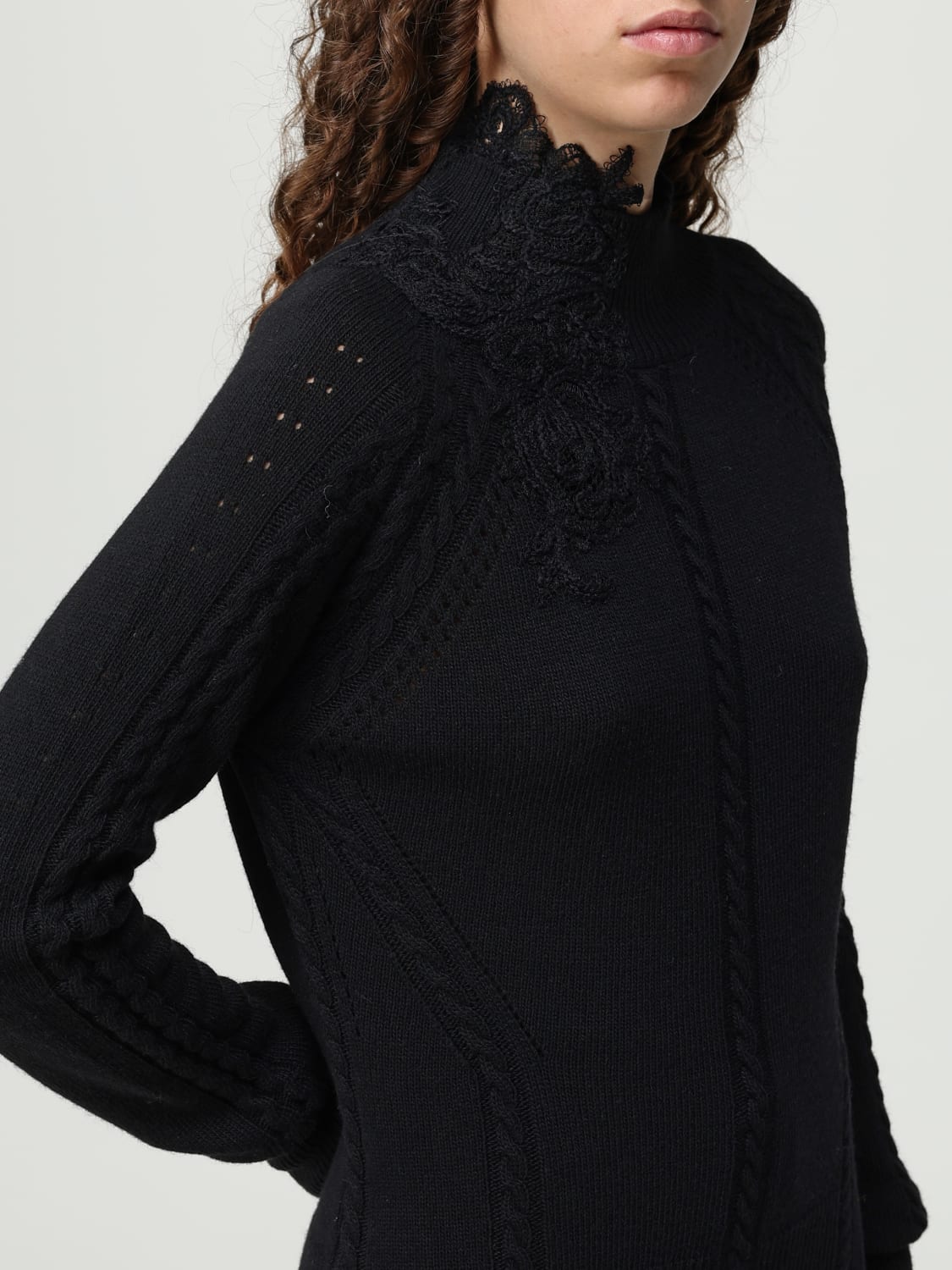 ERMANNO SCERVINO LIFE PULLOVER: Pullover damen Ermanno Scervino Life, Schwarz - Img 5