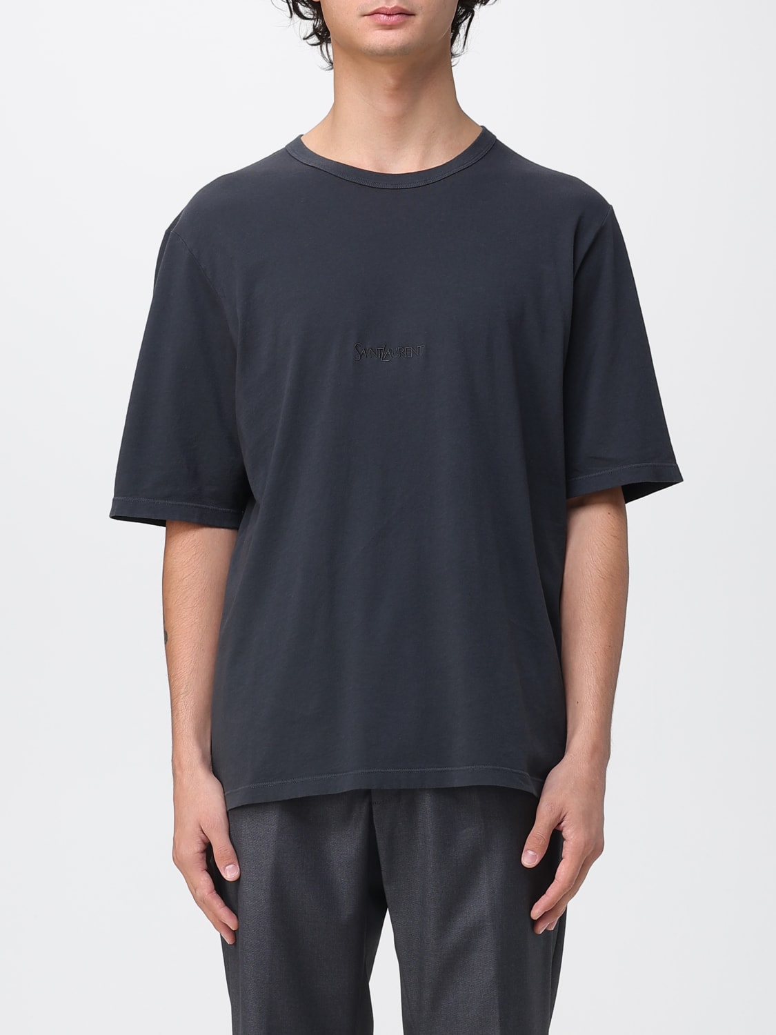 SAINT LAURENT T-SHIRT: T-shirt men Saint Laurent, Black - Img 1