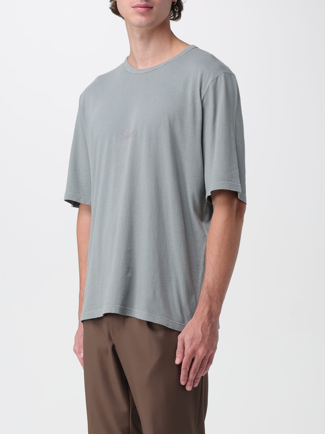 SAINT LAURENT T-SHIRT: T-shirt men Saint Laurent, Charcoal - Img 4