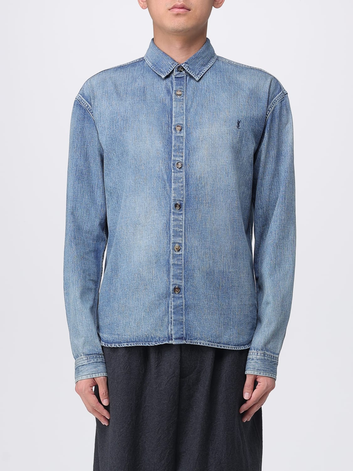 SAINT LAURENT SHIRT: Shirt men Saint Laurent, Denim - Img 1