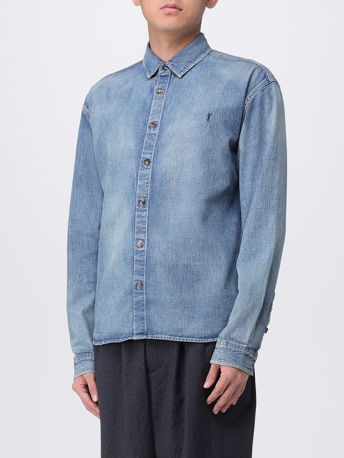 SAINT LAURENT SHIRT: Shirt men Saint Laurent, Denim - Img 4