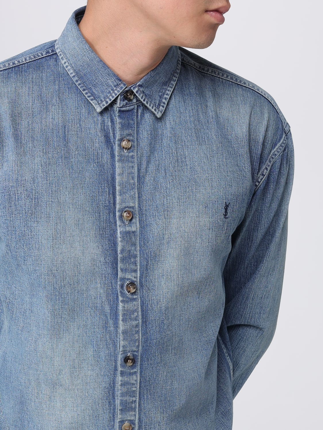 SAINT LAURENT SHIRT: Shirt men Saint Laurent, Denim - Img 5