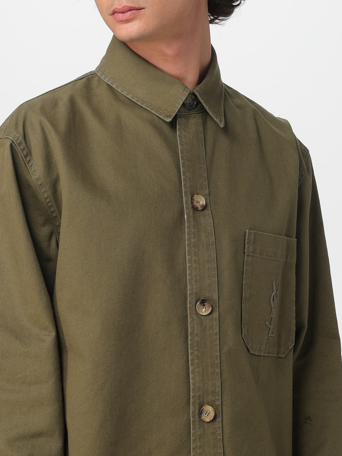 SAINT LAURENT SHIRT: Shirt men Saint Laurent, Military - Img 5