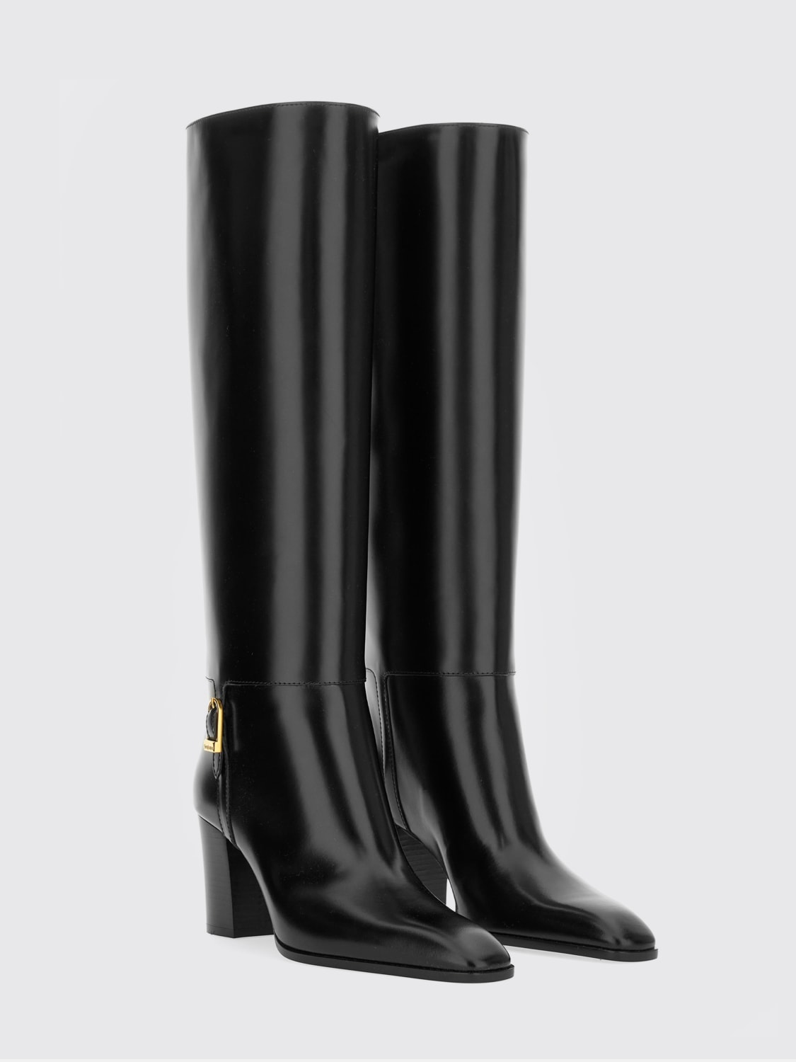 SAINT LAURENT STIVALI: Stivale Julia Saint Laurent in pelle , Nero - Img 2