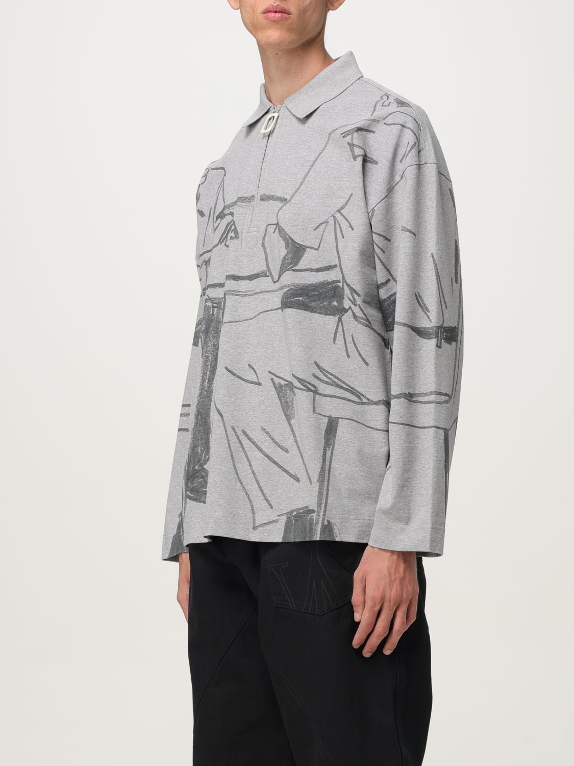 JW ANDERSON POLO SHIRT: Sweatshirt men Jw Anderson, Grey - Img 4