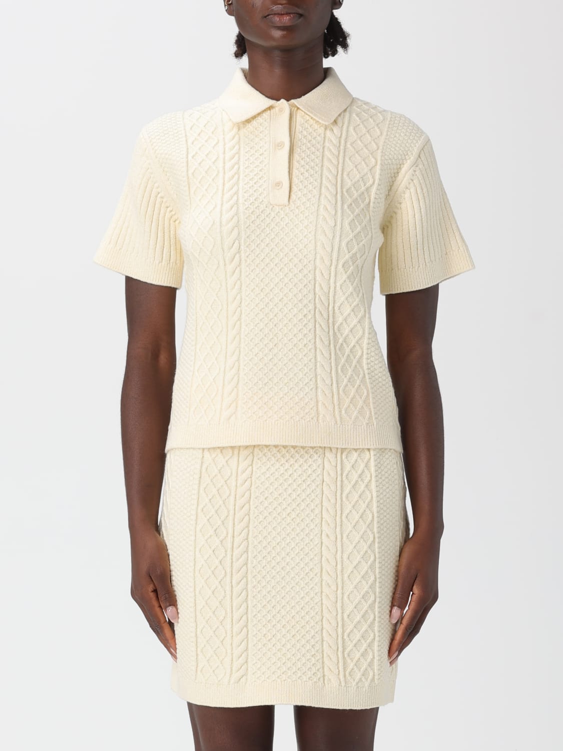 JW ANDERSON POLO SHIRT: Polo shirt woman Jw Anderson, Ecru - Img 1