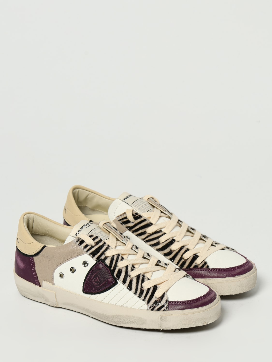 PHILIPPE MODEL SNEAKERS: Sneakers Prsx Heritage '78 Philippe Model in pelle laminata used, Fantasia - Img 2
