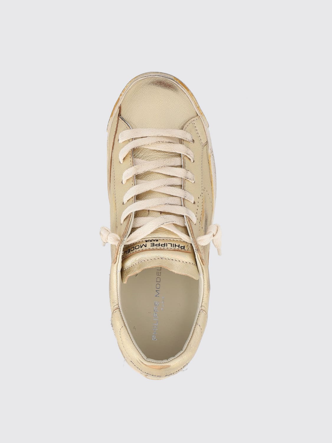 PHILIPPE MODEL SNEAKERS: Sneakers Prsx Heritage '78 Philippe Model in pelle laminata used, Oro - Img 4