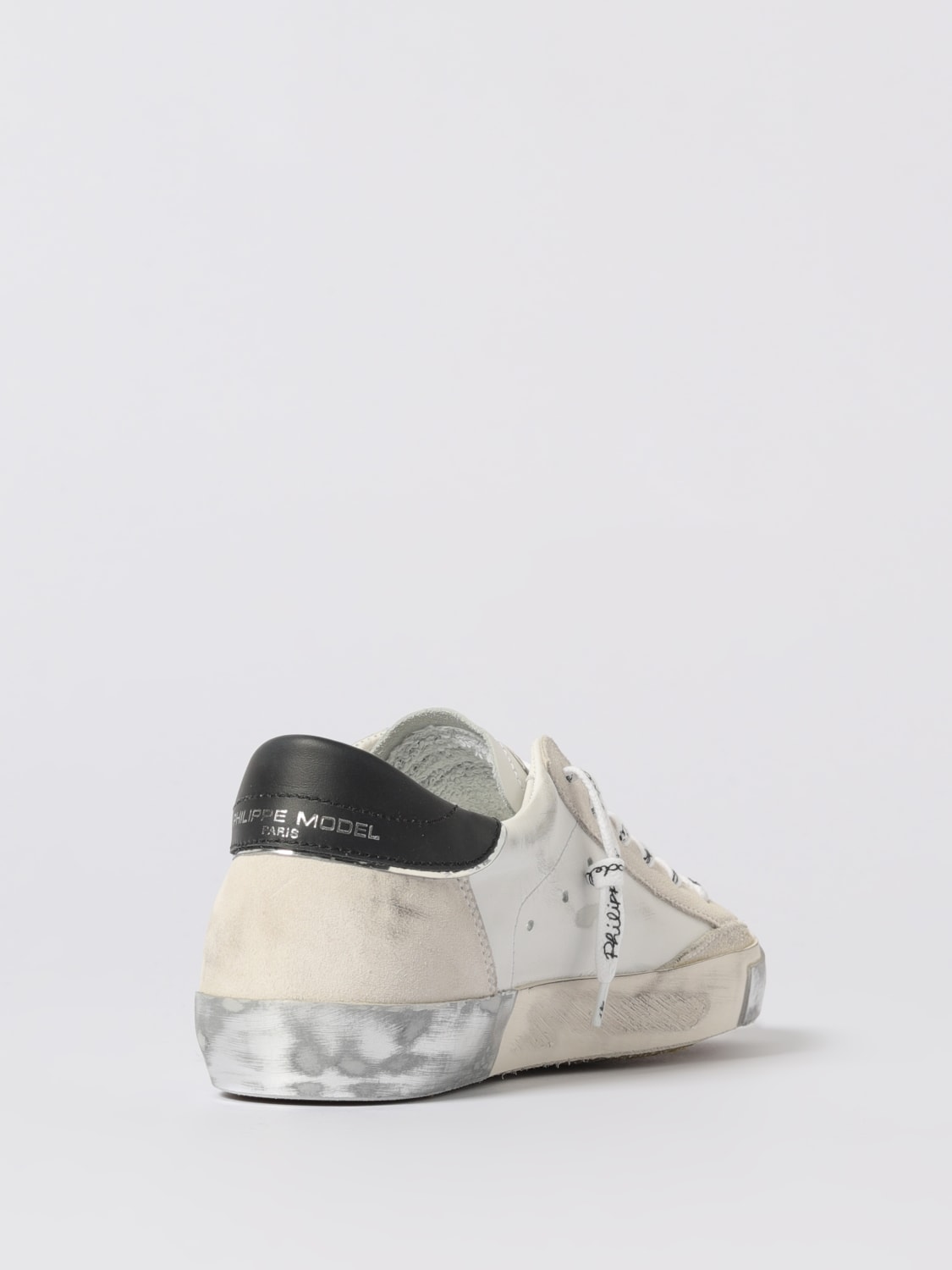 PHILIPPE MODEL SNEAKERS: Sneakers Prsx Philippe Model in pelle used, Grigio - Img 3