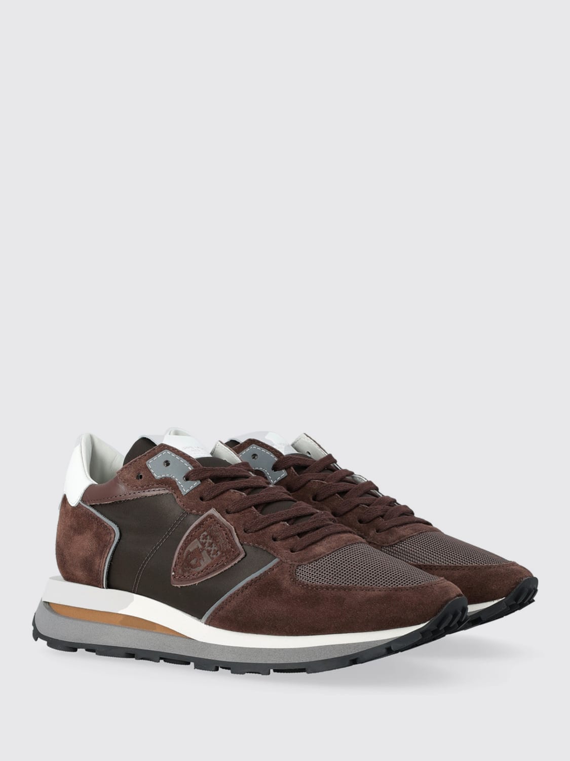 PHILIPPE MODEL SNEAKERS: Sneakers Tropez Philippe Model in camoscio e nylon , Marrone - Img 2