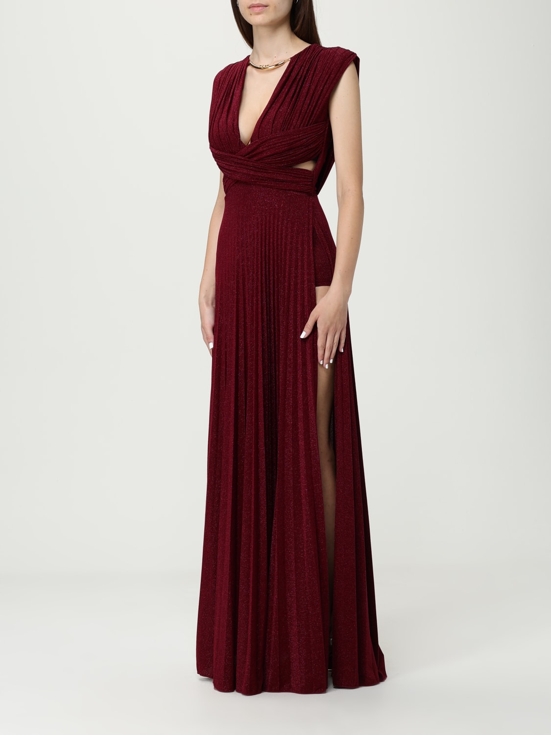 ELISABETTA FRANCHI VESTIDO: Vestido mujer Elisabetta Franchi, Cereza - Img 3