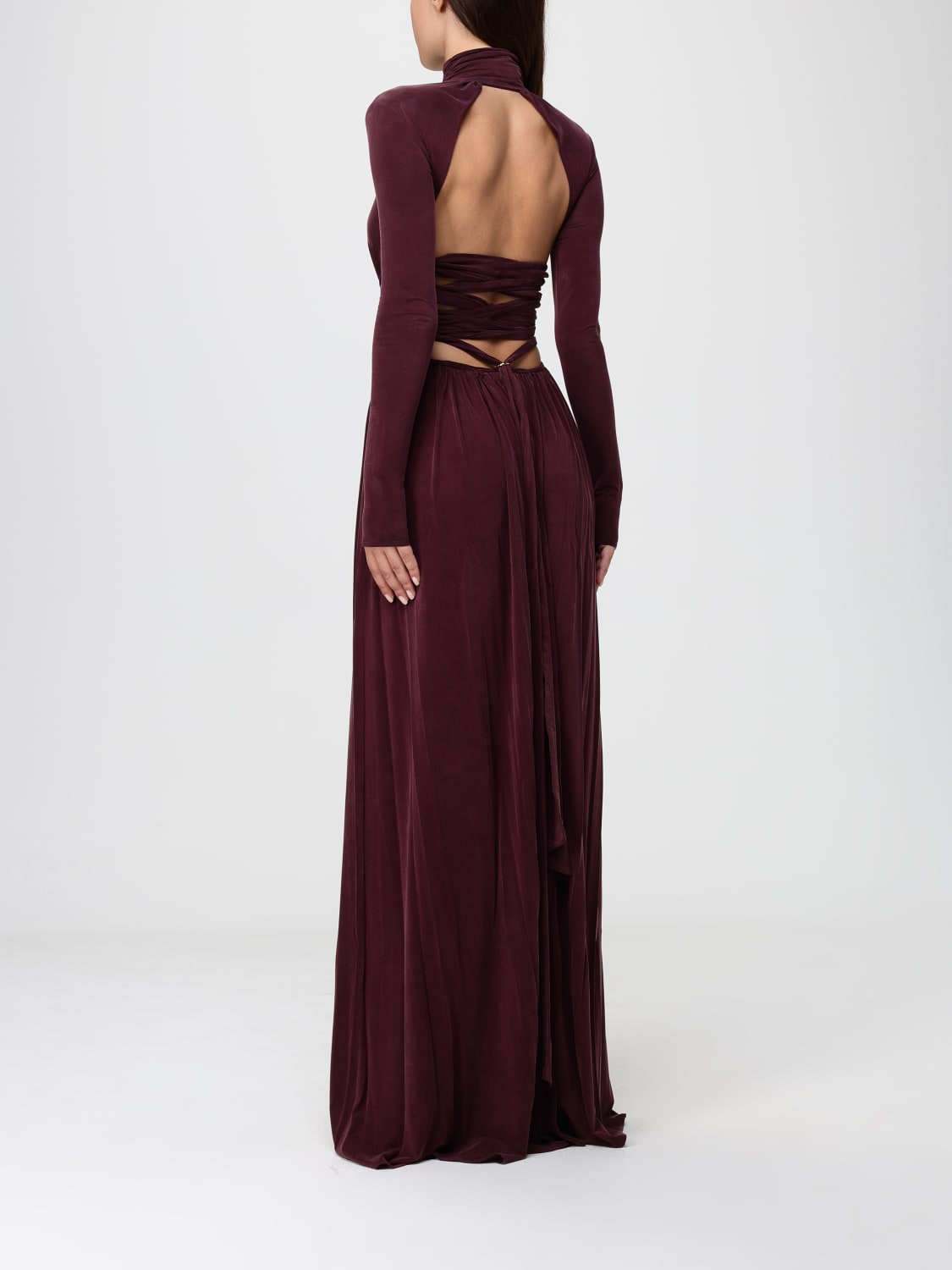 ELISABETTA FRANCHI DRESS: Dress woman Elisabetta Franchi, Wine - Img 2