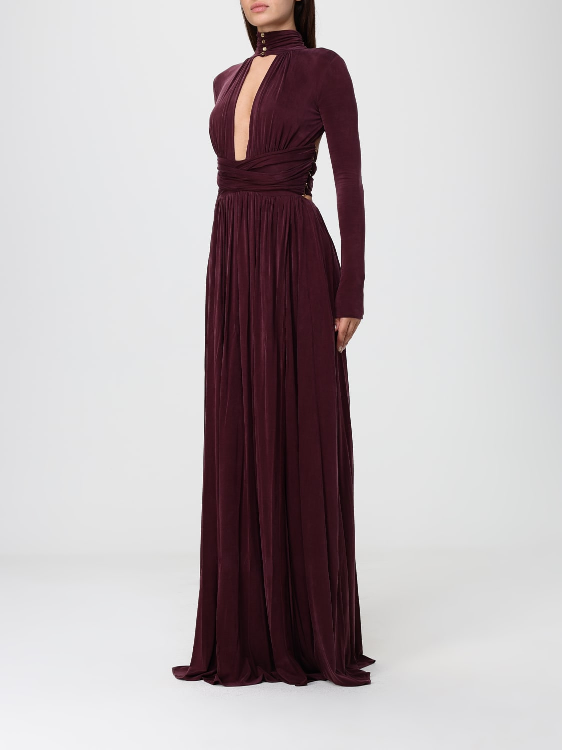 ELISABETTA FRANCHI DRESS: Dress woman Elisabetta Franchi, Wine - Img 3