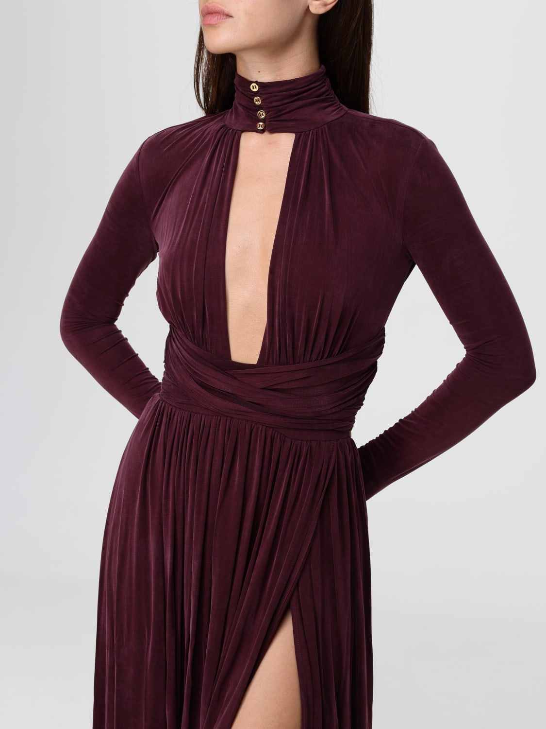 ELISABETTA FRANCHI DRESS: Dress woman Elisabetta Franchi, Wine - Img 4