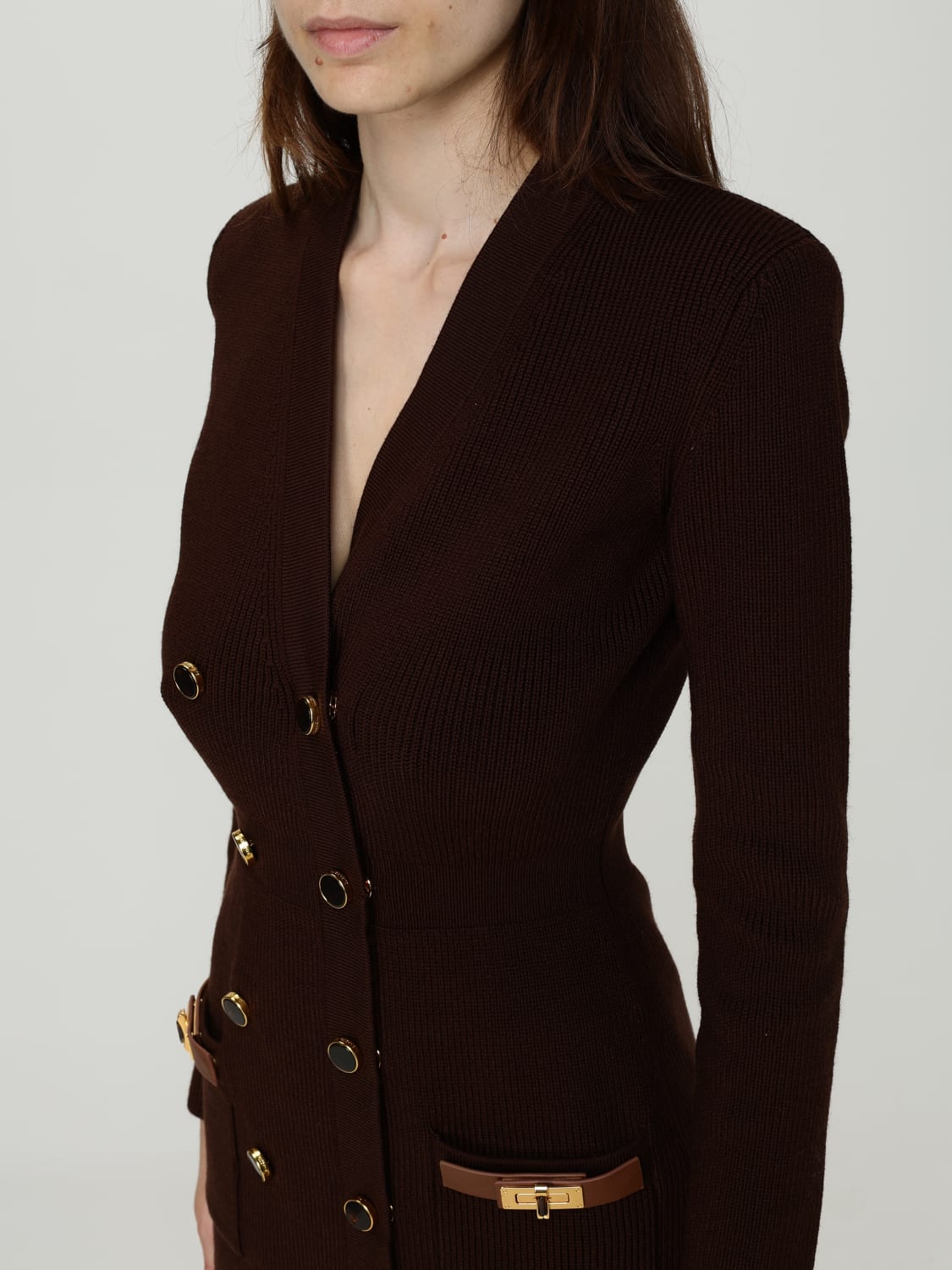 ELISABETTA FRANCHI VESTIDO: Vestido mujer Elisabetta Franchi, Marrón - Img 3