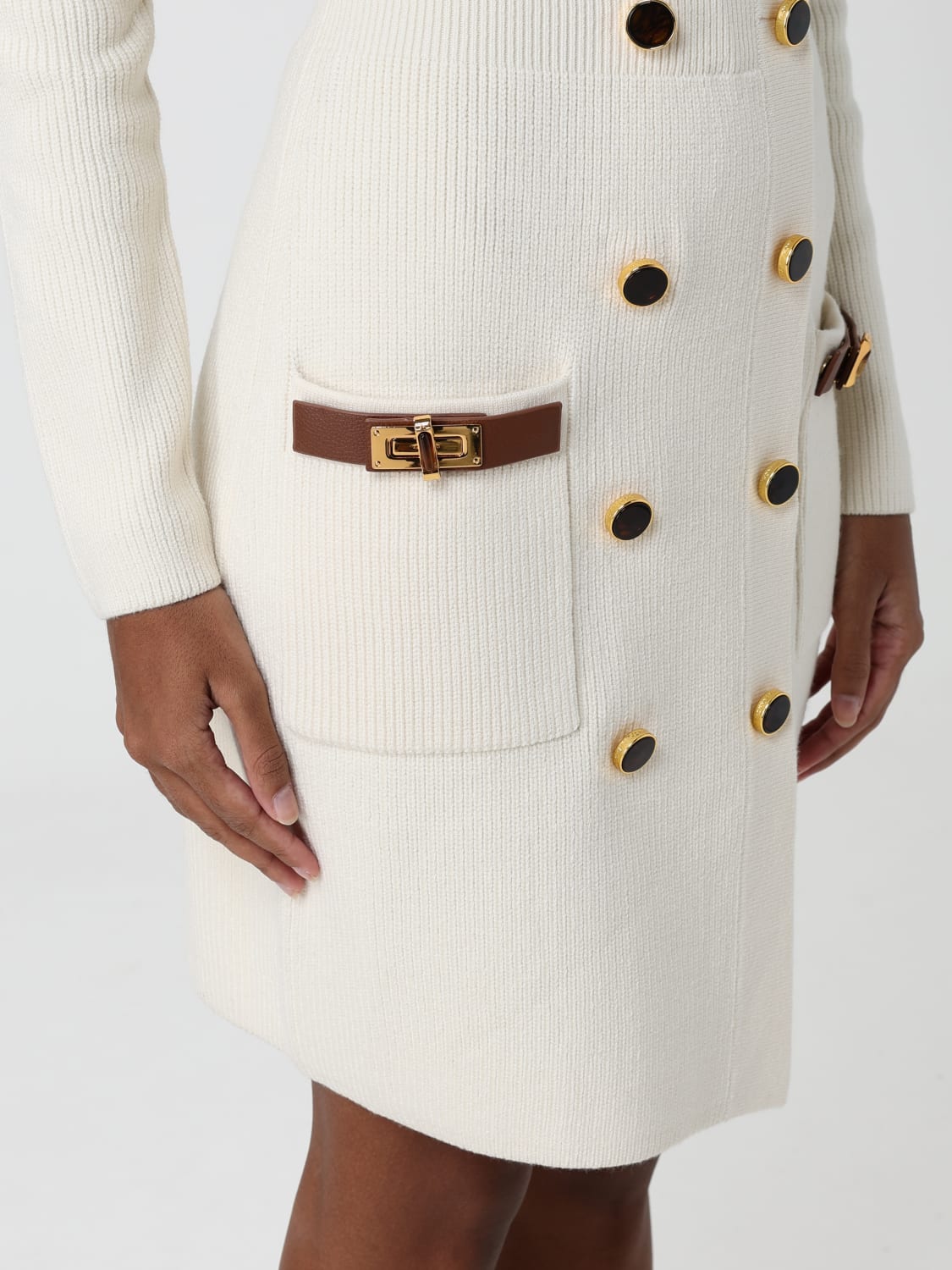 ELISABETTA FRANCHI DRESS: Dress woman Elisabetta Franchi, Milk - Img 3