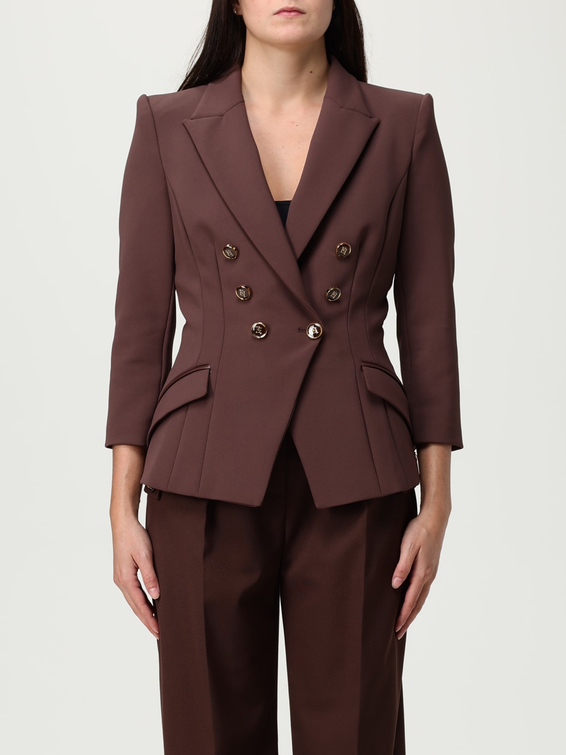 ELISABETTA FRANCHI JACKET: Blazer woman Elisabetta Franchi, Brown - Img 1