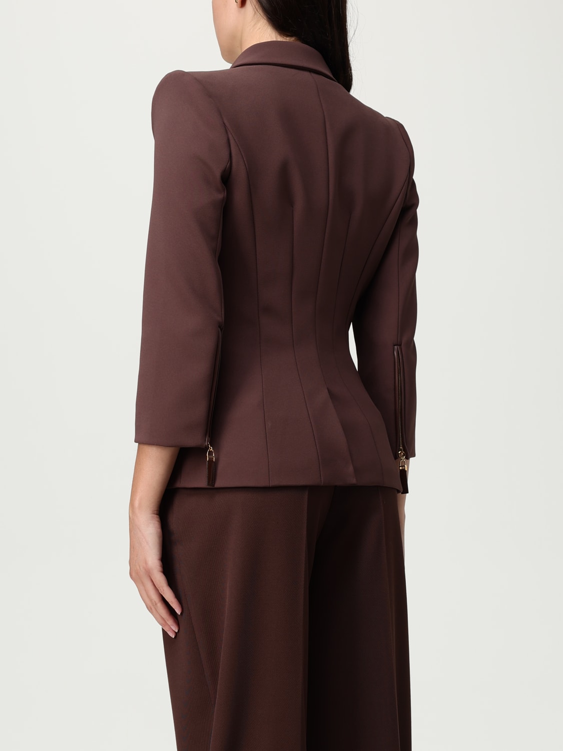 ELISABETTA FRANCHI JACKET: Blazer woman Elisabetta Franchi, Brown - Img 3