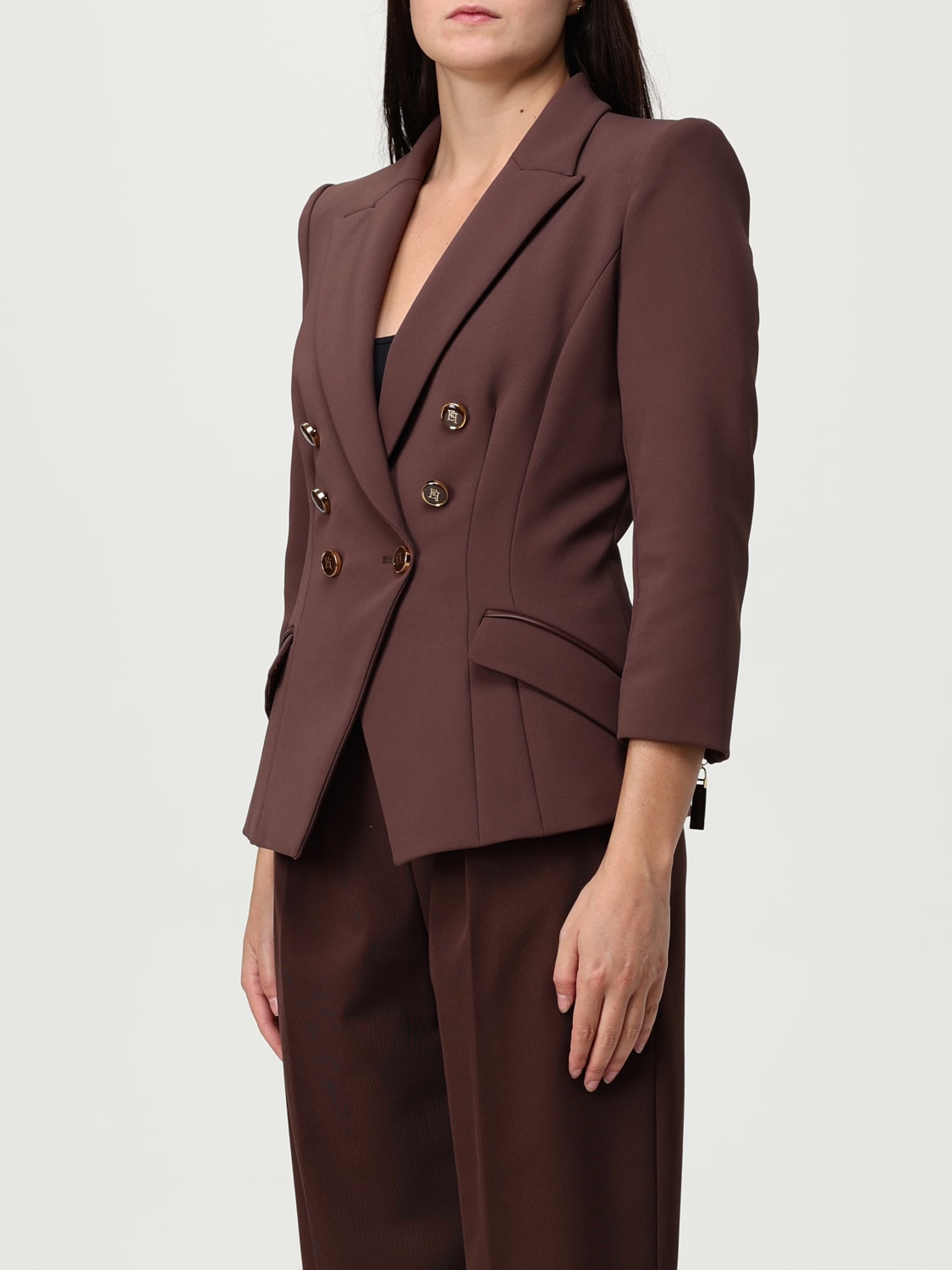 ELISABETTA FRANCHI JACKET: Blazer woman Elisabetta Franchi, Brown - Img 4