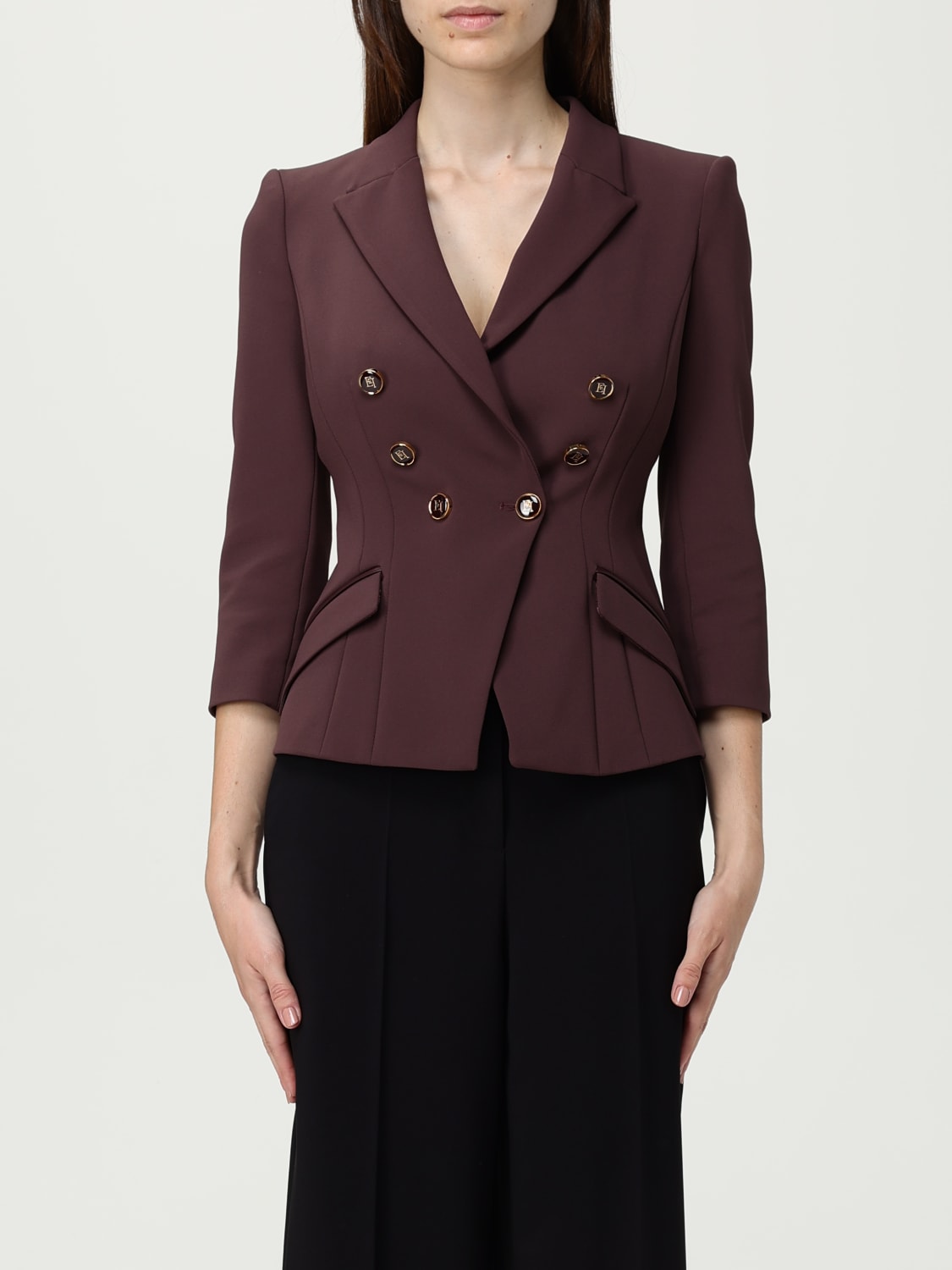ELISABETTA FRANCHI JACKET: Blazer woman Elisabetta Franchi, Wine - Img 1