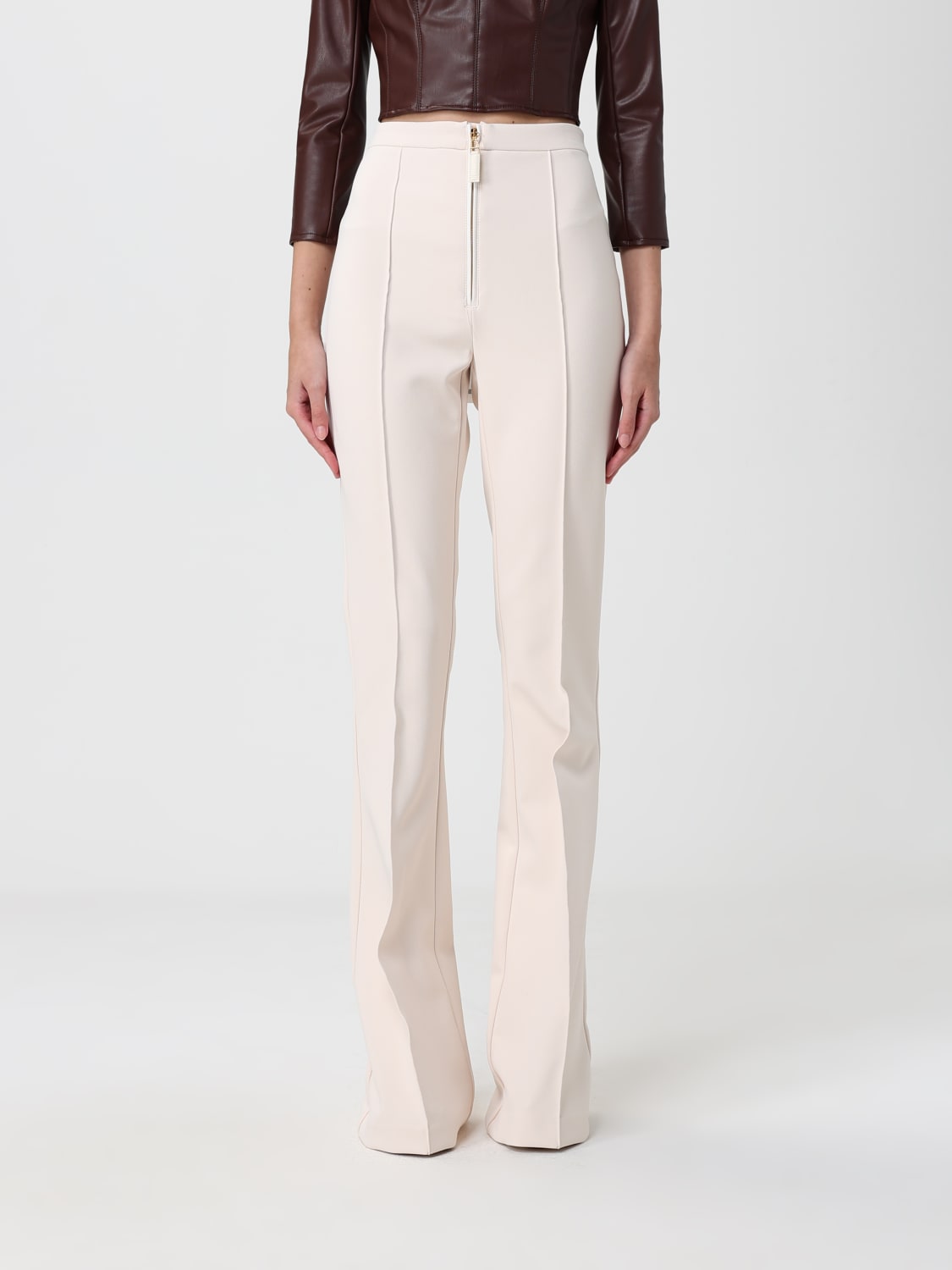 ELISABETTA FRANCHI PANTALONES: Pantalón mujer Elisabetta Franchi, Leche - Img 1