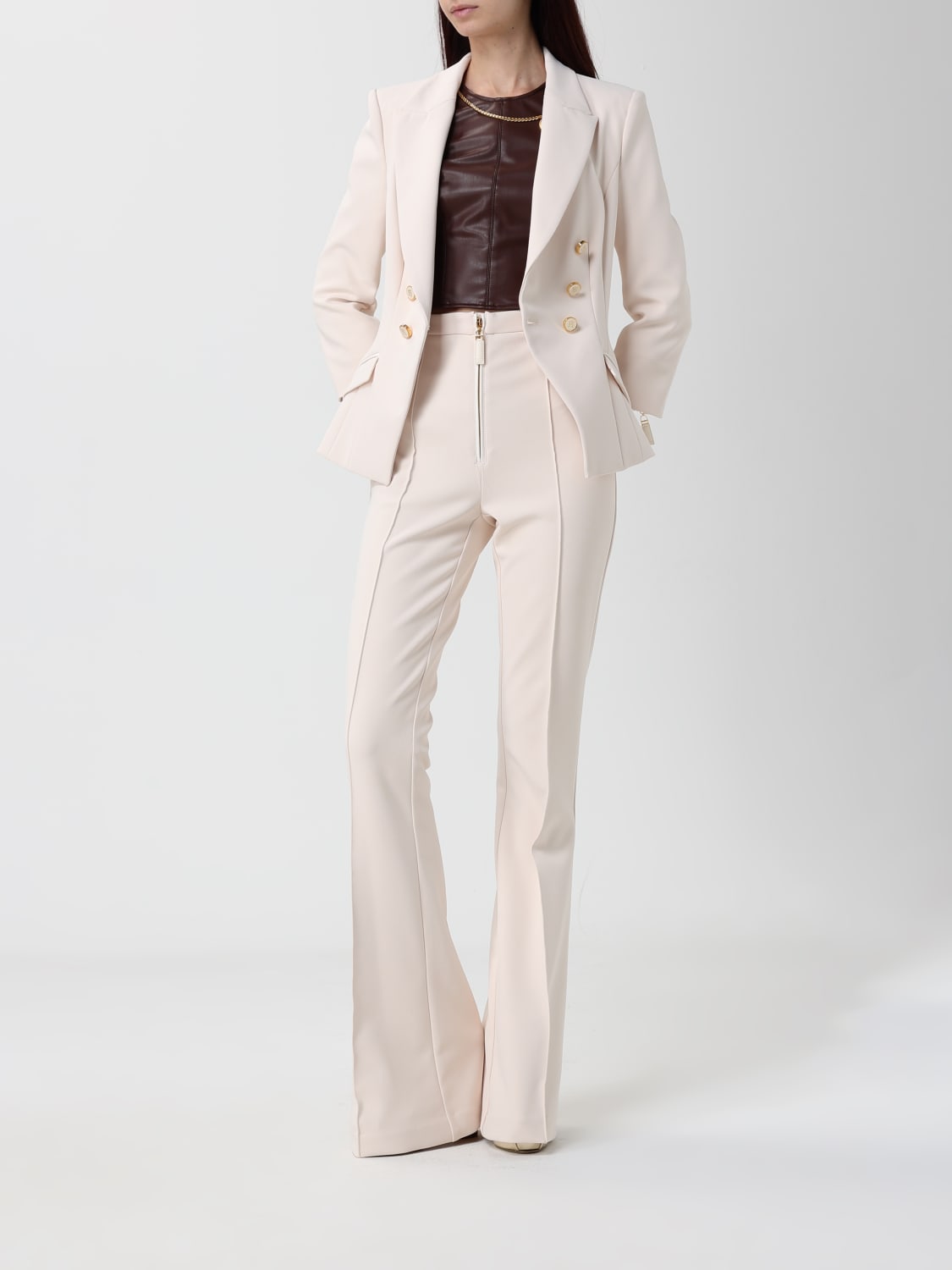 ELISABETTA FRANCHI PANTALONES: Pantalón mujer Elisabetta Franchi, Leche - Img 2