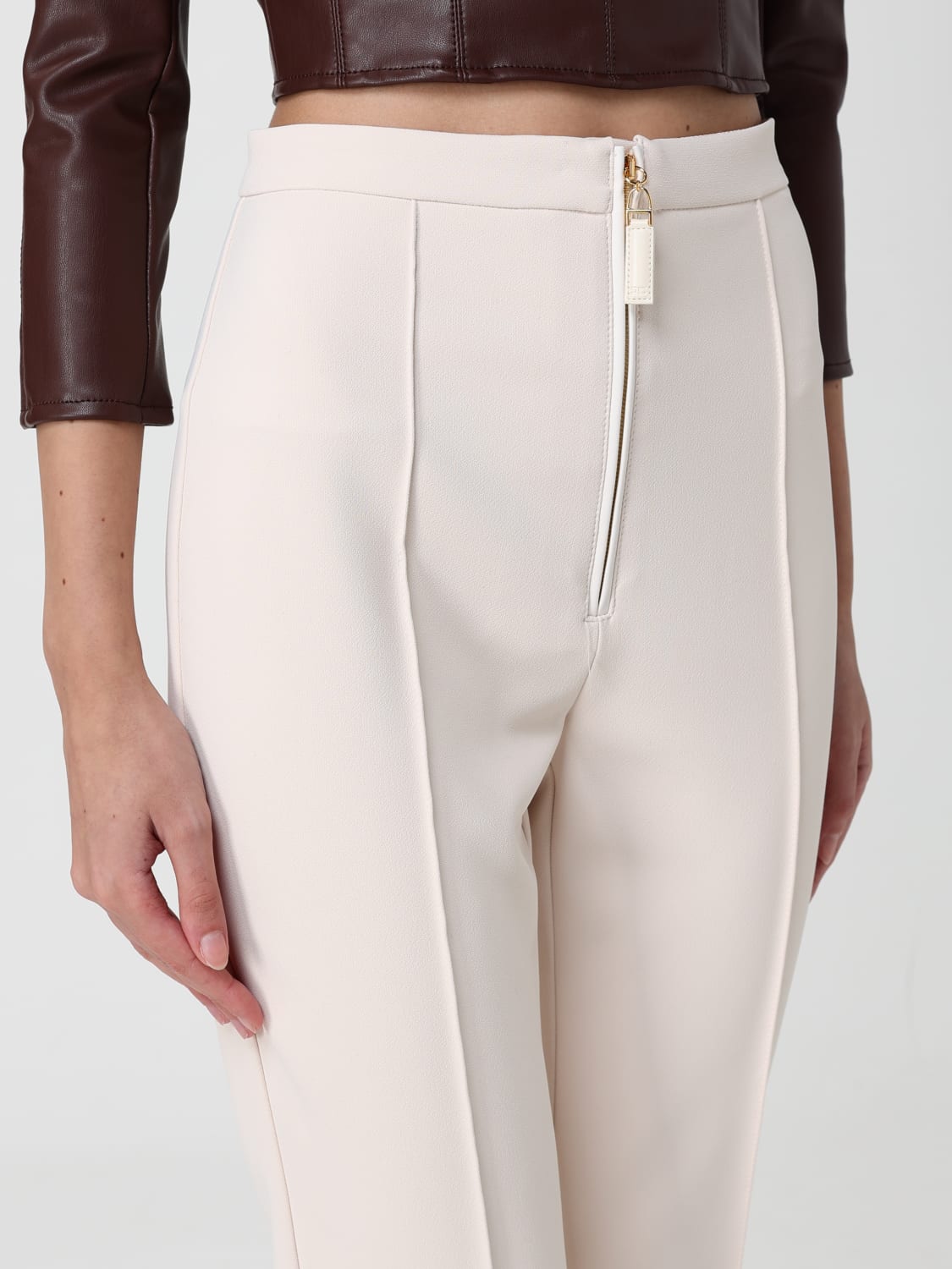 ELISABETTA FRANCHI PANTALONES: Pantalón mujer Elisabetta Franchi, Leche - Img 4