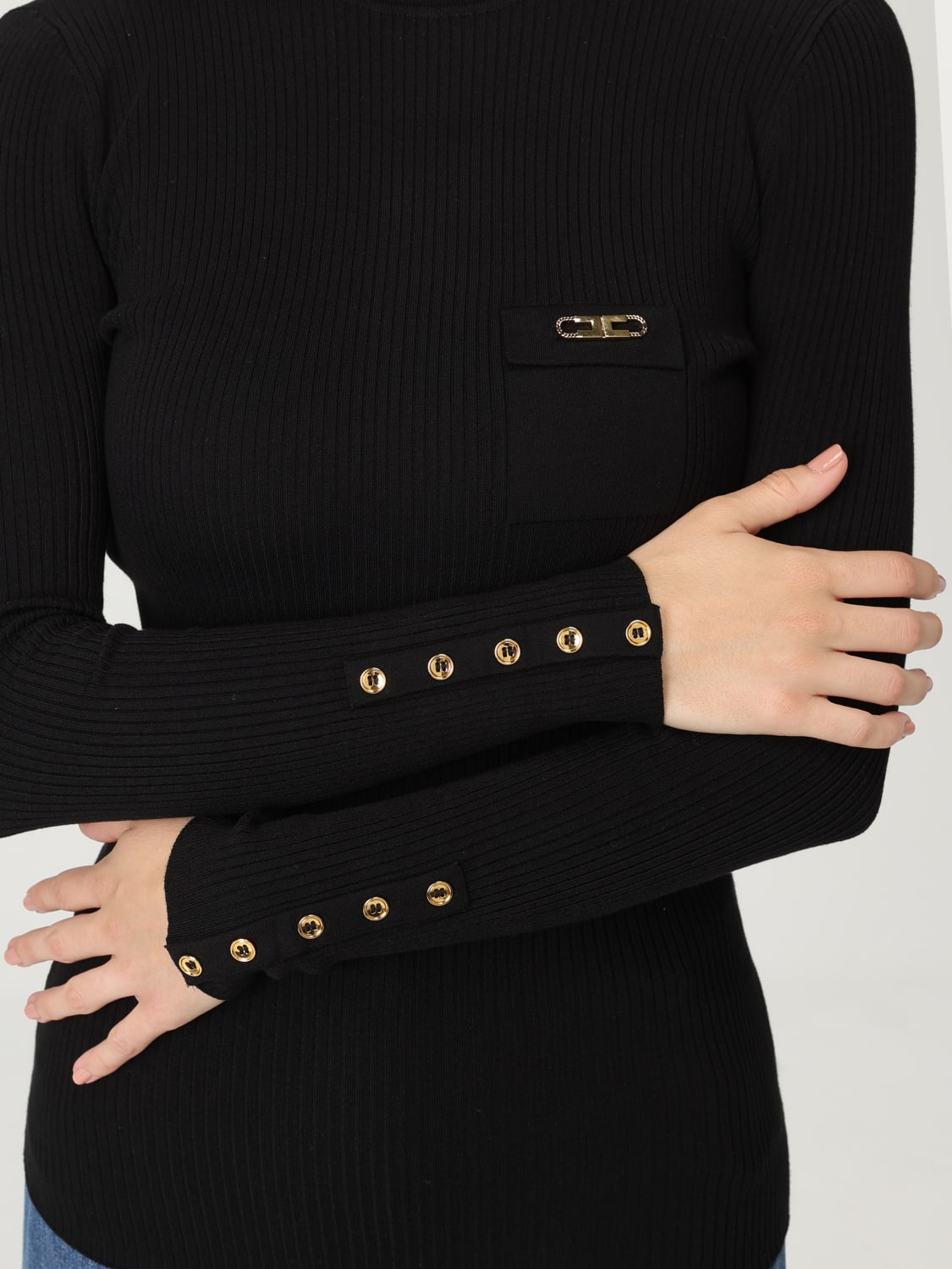 ELISABETTA FRANCHI SWEATER: Sweater woman Elisabetta Franchi, Black - Img 3