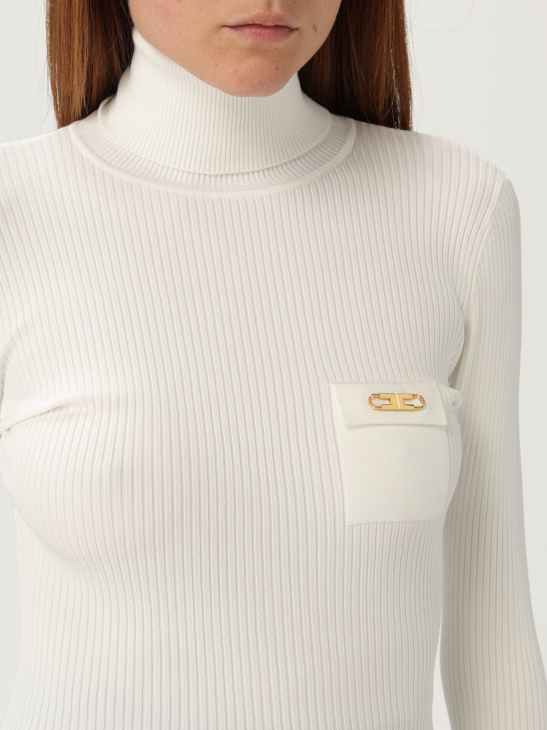 ELISABETTA FRANCHI SWEATER: Sweater woman Elisabetta Franchi, Ivory - Img 3