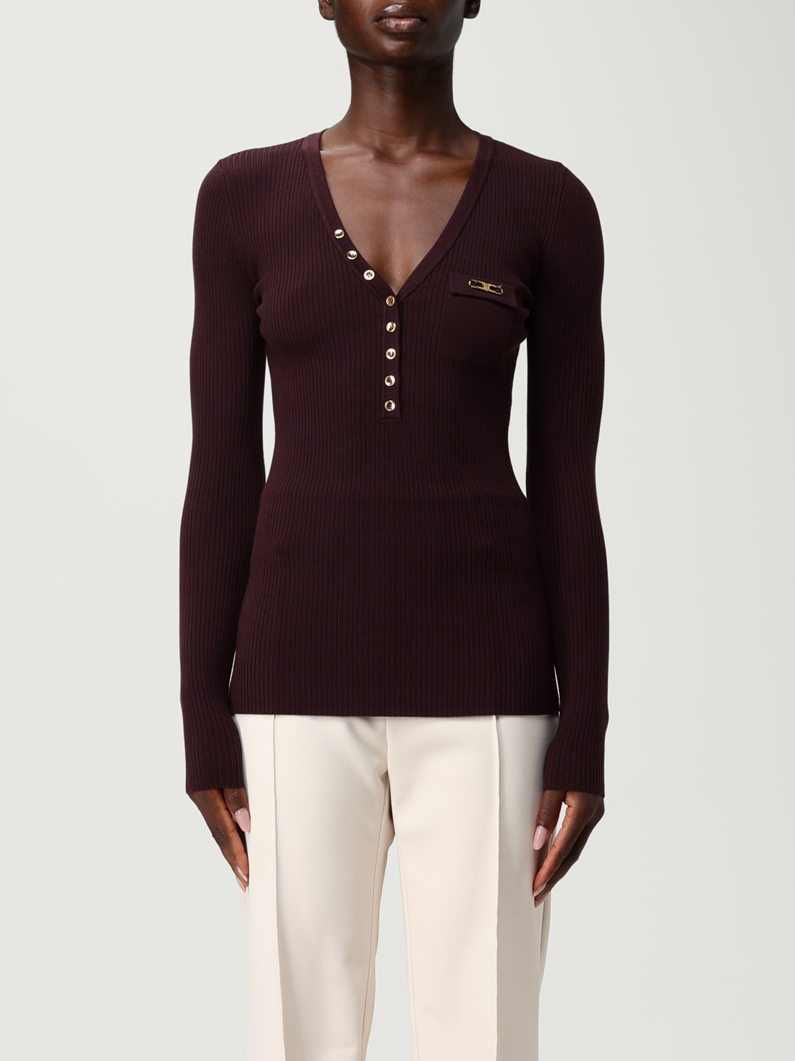 ELISABETTA FRANCHI SWEATER: Sweater woman Elisabetta Franchi, Wine - Img 1