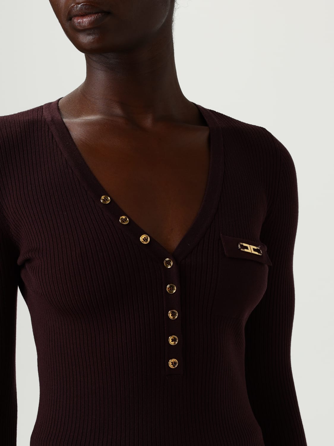 ELISABETTA FRANCHI SWEATER: Sweater woman Elisabetta Franchi, Wine - Img 3