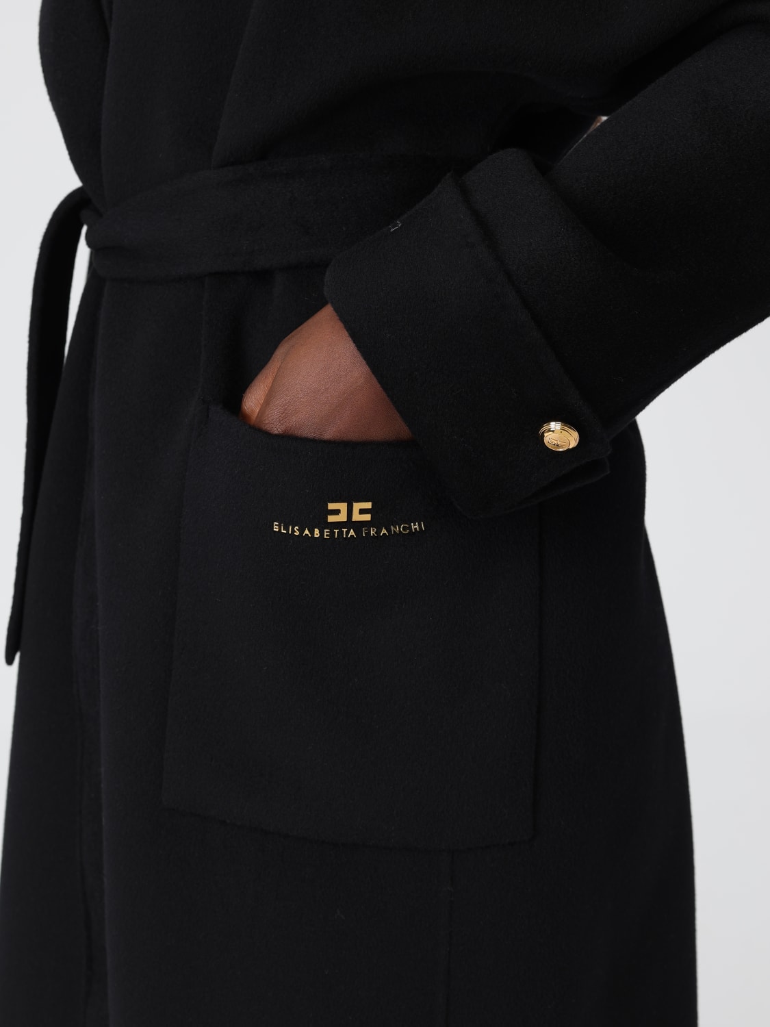 ELISABETTA FRANCHI MANTEL: Mantel damen Elisabetta Franchi, Schwarz - Img 4