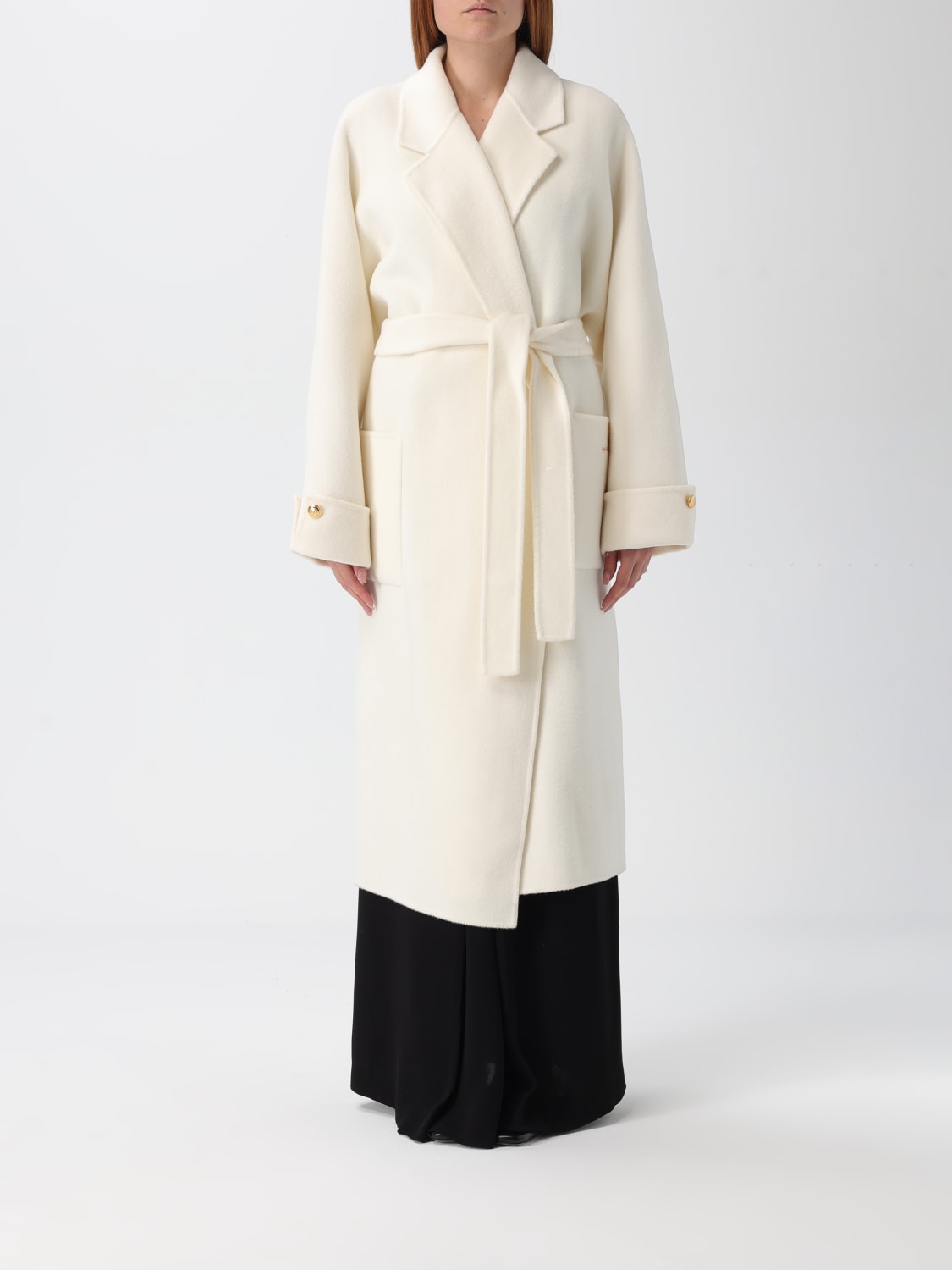 ELISABETTA FRANCHI COAT: Coat woman Elisabetta Franchi, Milk - Img 1