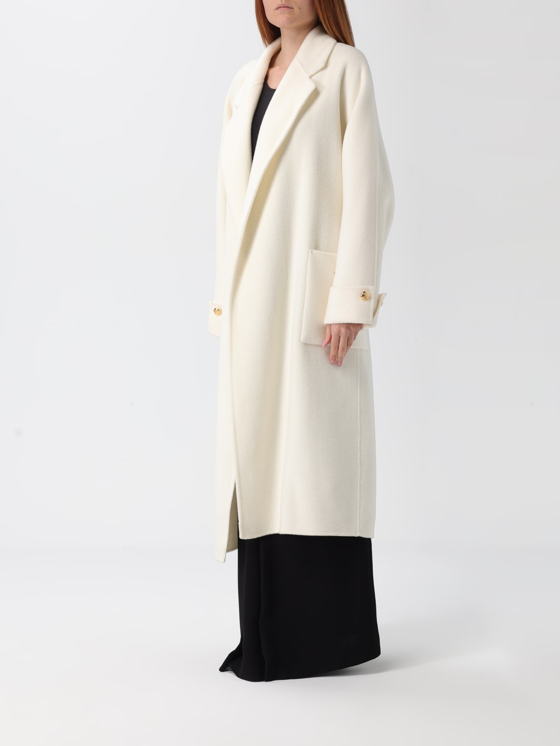 ELISABETTA FRANCHI COAT: Coat woman Elisabetta Franchi, Milk - Img 3