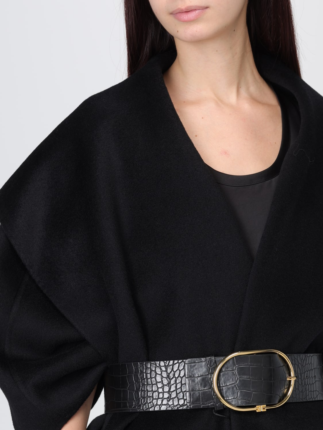 ELISABETTA FRANCHI COAT: Coat woman Elisabetta Franchi, Black - Img 4