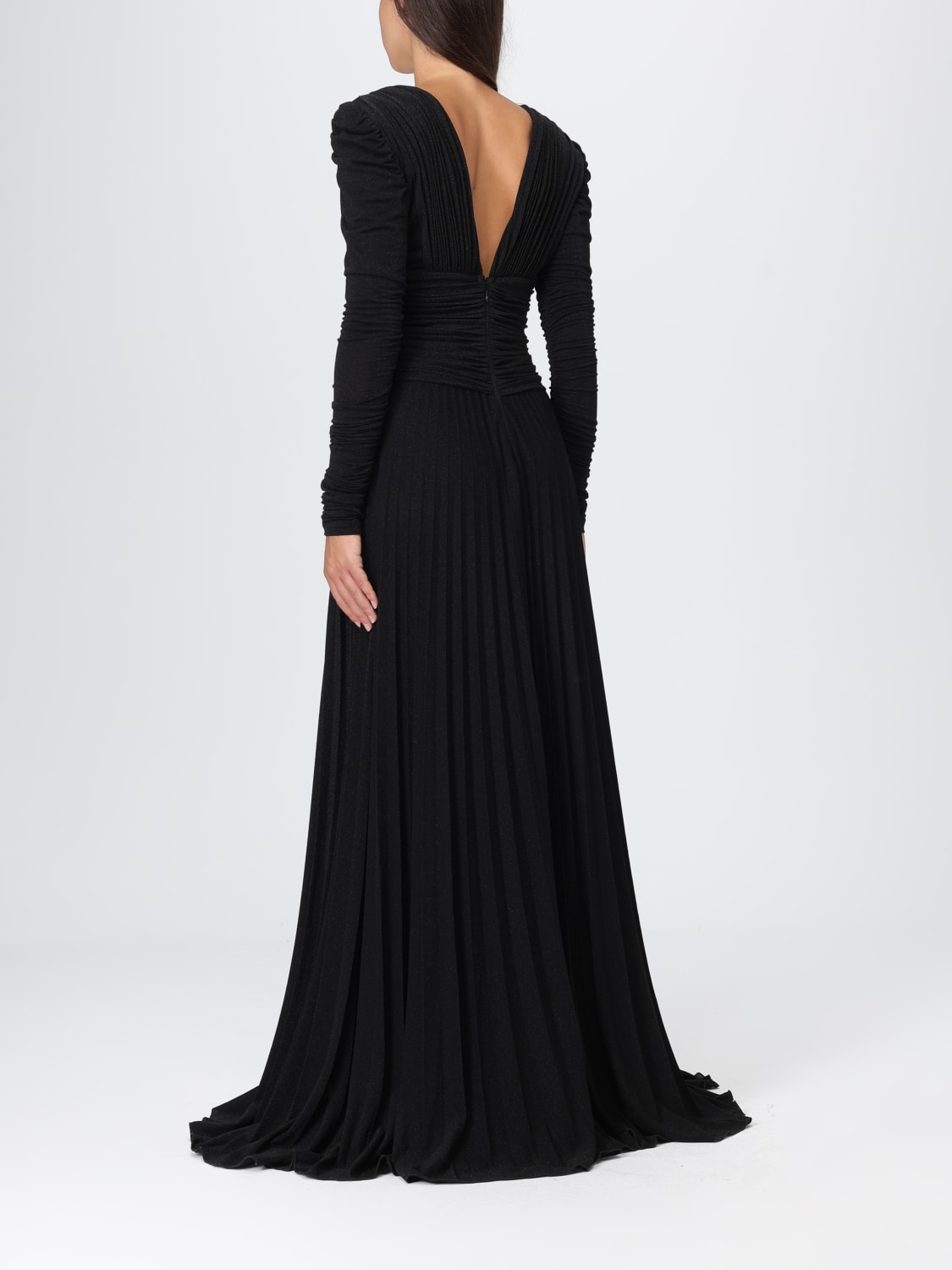 ELISABETTA FRANCHI ABITO: Abito Elisabetta Franchi in jersey lurex , Nero - Img 2