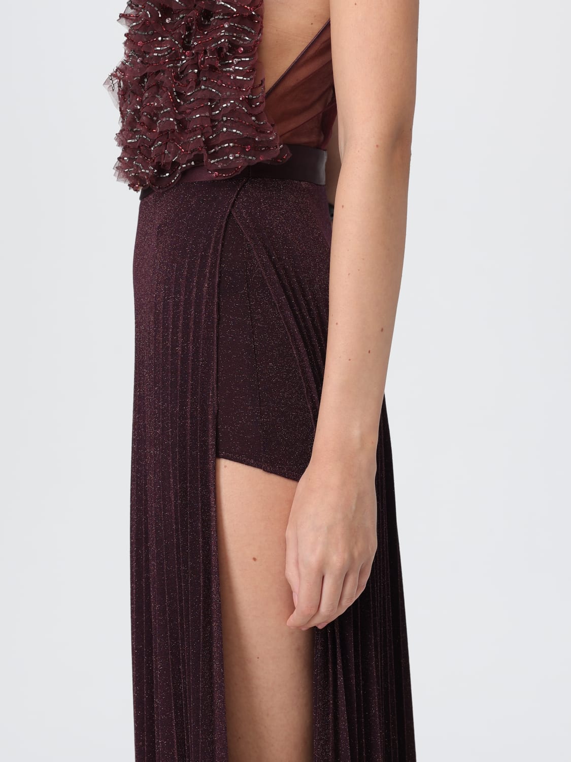 ELISABETTA FRANCHI DRESS: Dress woman Elisabetta Franchi, Wine - Img 4