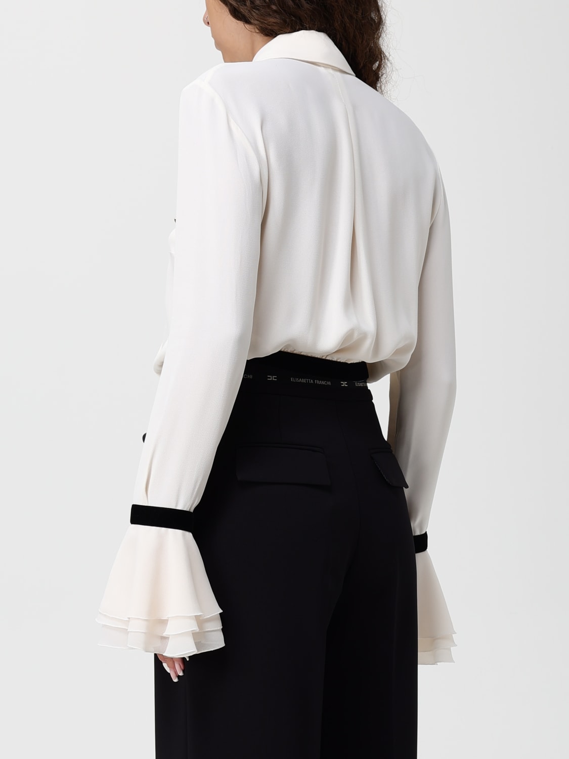 ELISABETTA FRANCHI HEMDBLUSE: Hemdbluse damen Elisabetta Franchi, Milch - Img 2