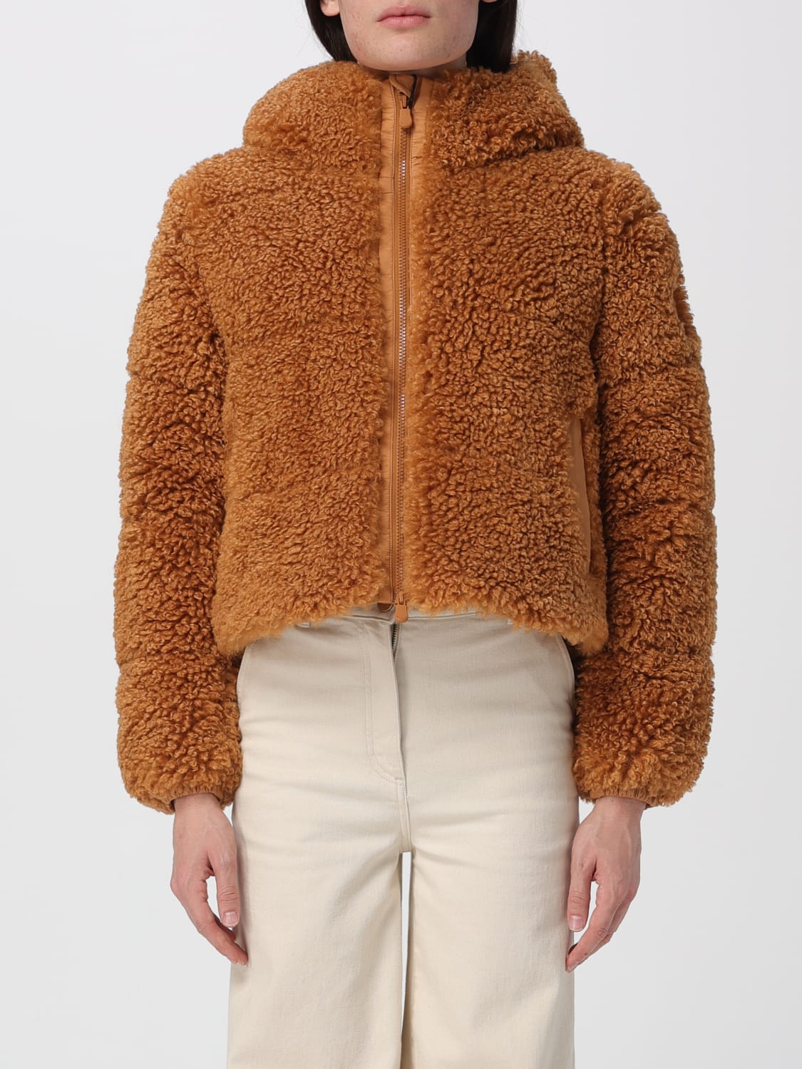 SAVE THE DUCK FUR COAT: Jacket woman Save The Duck, Camel - Img 1