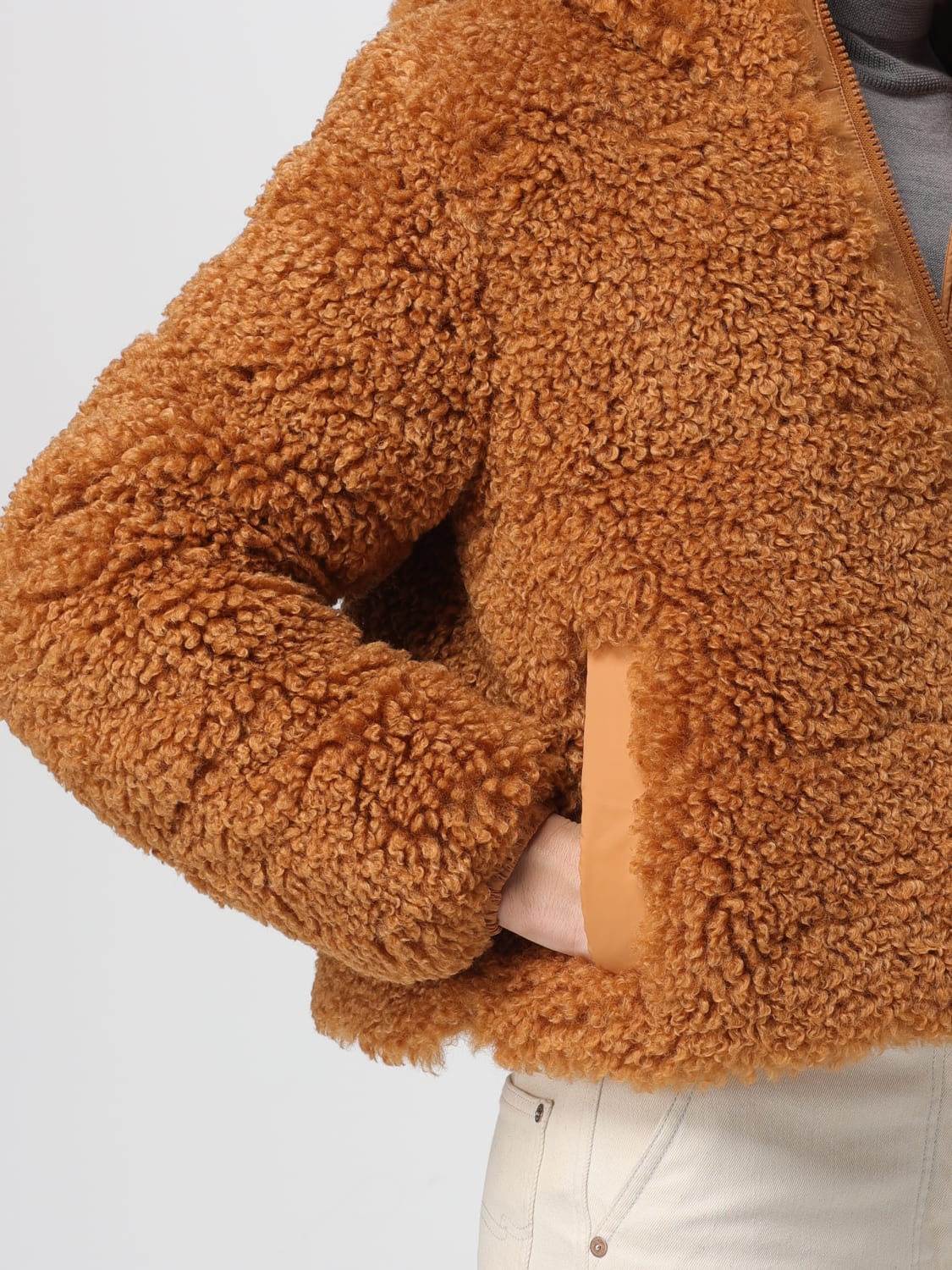 SAVE THE DUCK FUR COAT: Jacket woman Save The Duck, Camel - Img 4