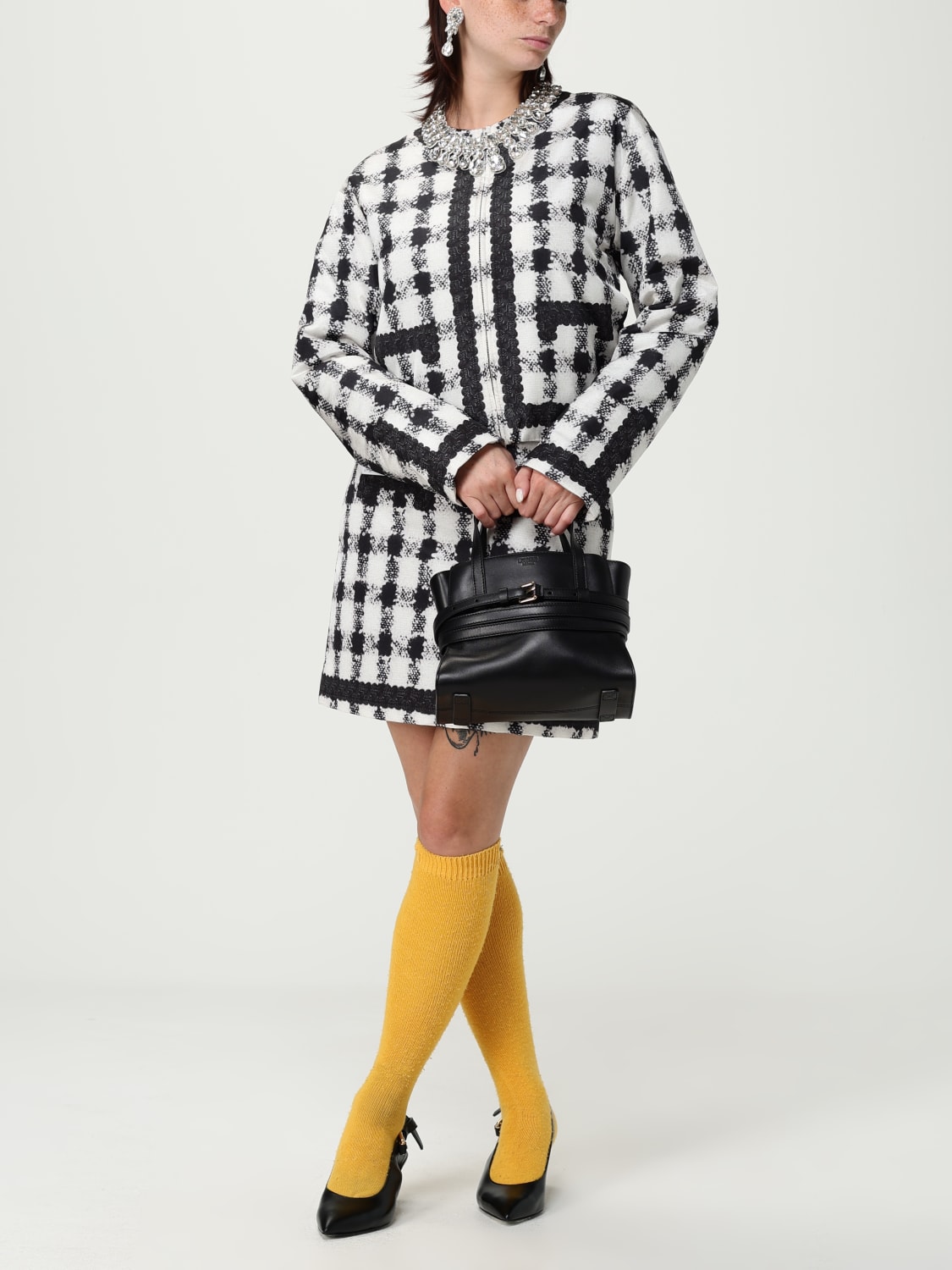 MOSCHINO COUTURE GONNA: Gonna mini Moschino Couture in tessuto stampato , Naturale - Img 2