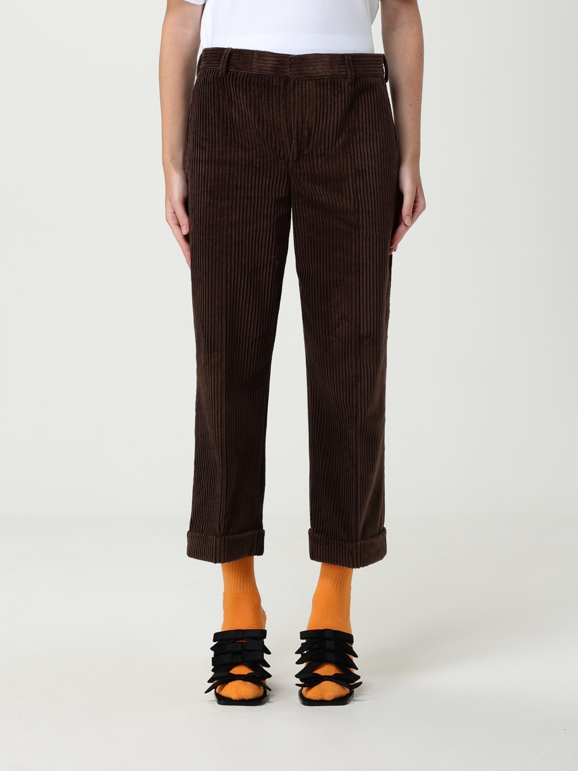 MOSCHINO COUTURE PANTALONI: Pantalone Moschino Couture in velluto , Marrone - Img 1