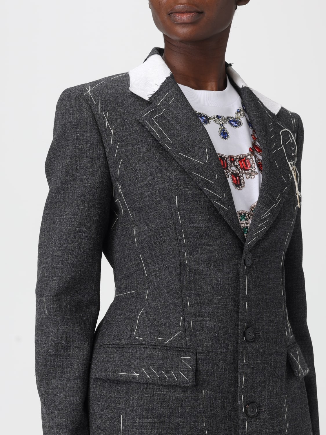 MOSCHINO COUTURE COAT: Coat woman Moschino Couture, Grey - Img 5