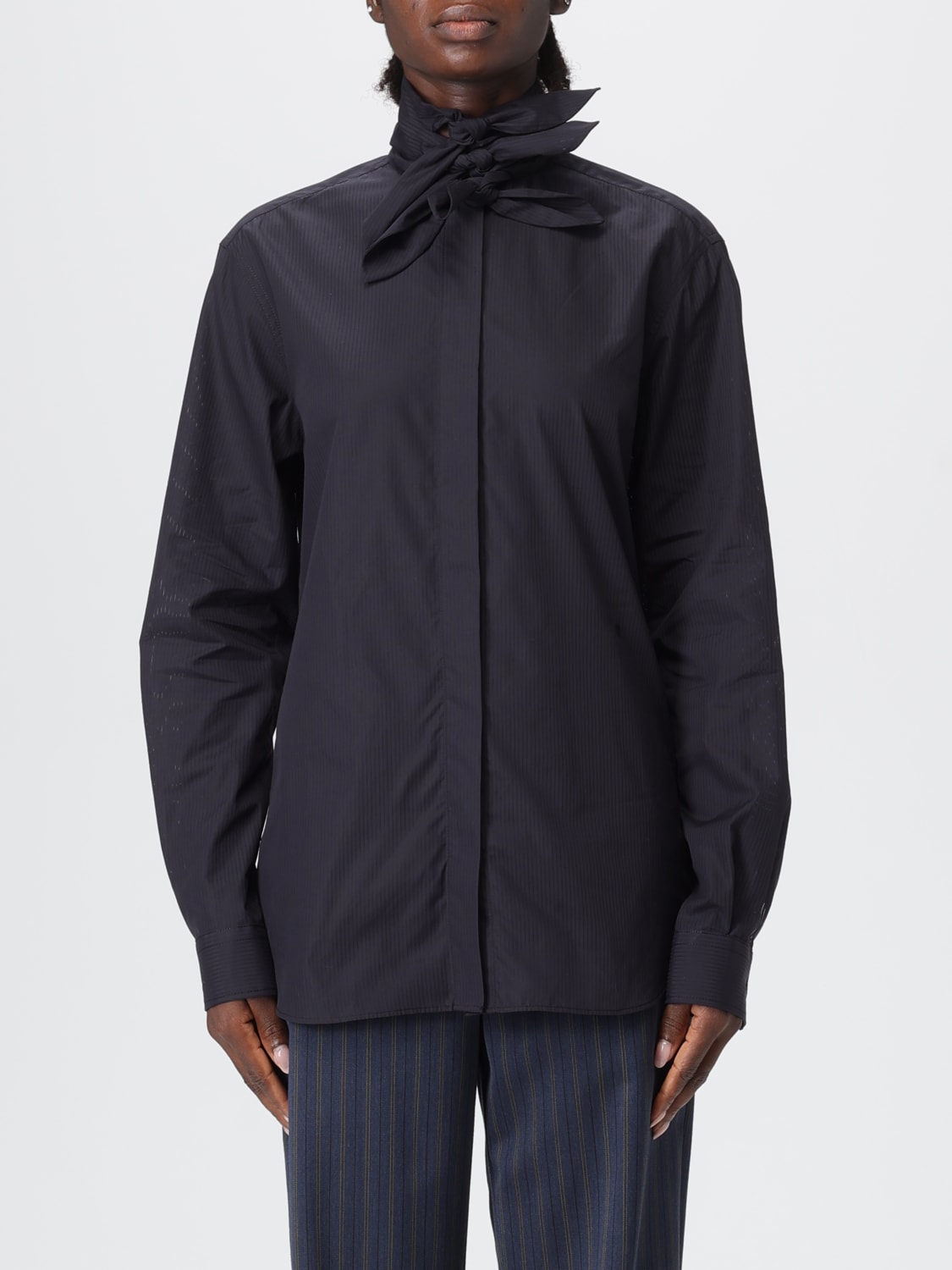 MOSCHINO COUTURE CAMICIA: Camicia Moschino Couture in cotone con fiocchi , Nero - Img 1