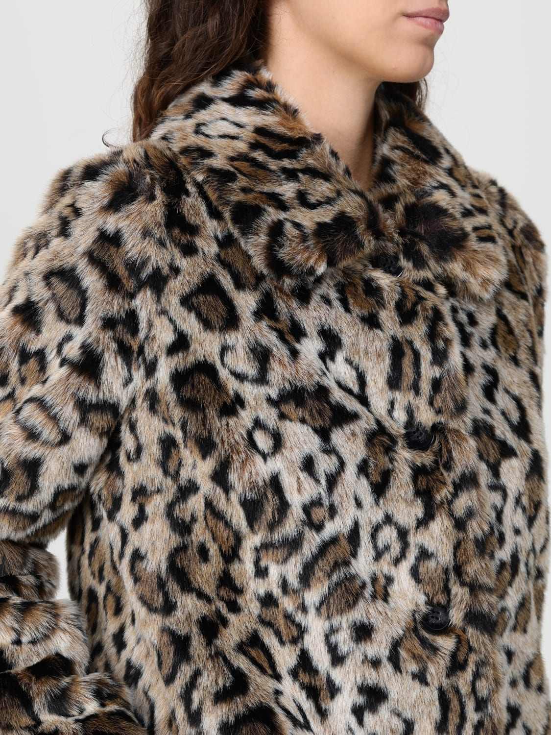 TWINSET FUR COAT: Coat woman Twinset, Multicolor - Img 4
