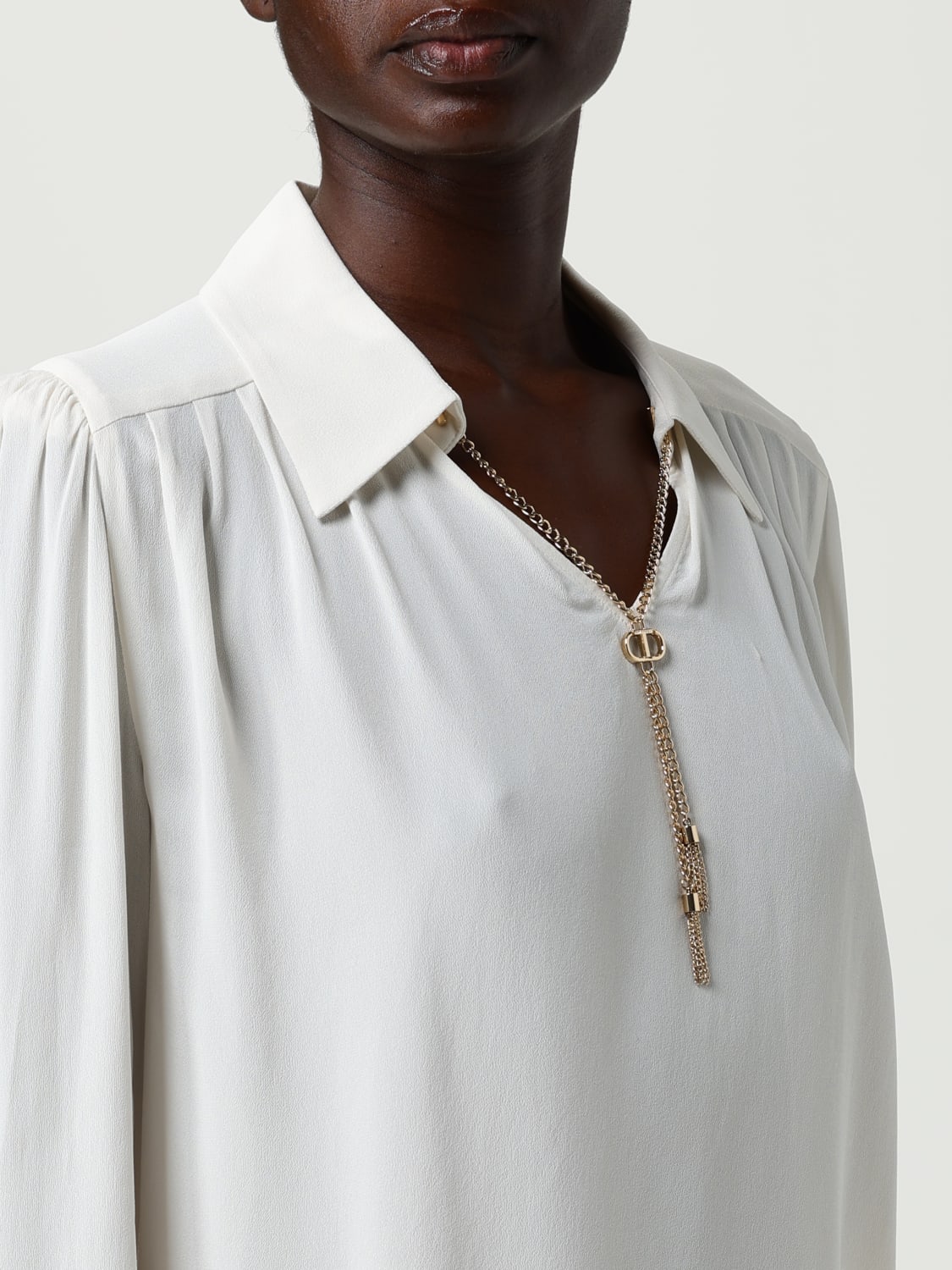 TWINSET TOP: Camisa mujer Twinset, Natural - Img 3